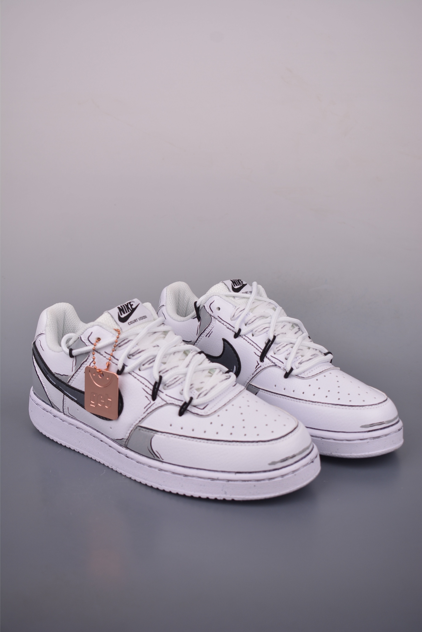 Nike Court Vision Low Hand-Painted Graffiti Sneakers - Versatile and Breathable 2 i1755900531166 4602 0 0
