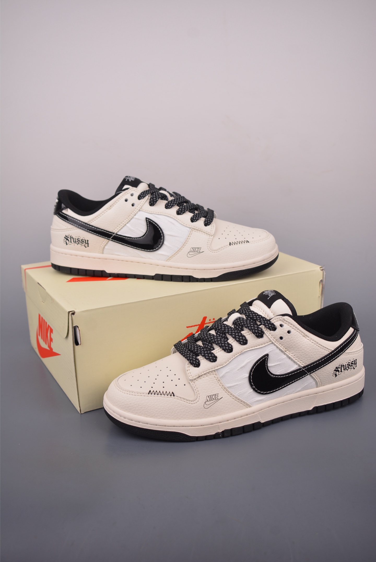 Nike SB Dunk Low x Stussy Collab Sneakers - Premium Leather, Perfect Detailing 5 i1755901088382 9434 0 4