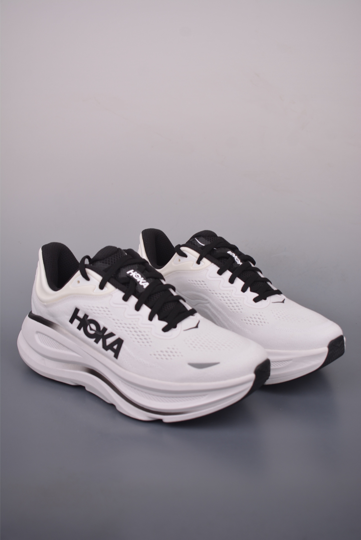 Hoka One One Bondi 9 Wide: Comfortable, Cushioned Running Shoes - White/Black 2 i1755990836288 3208 0 0