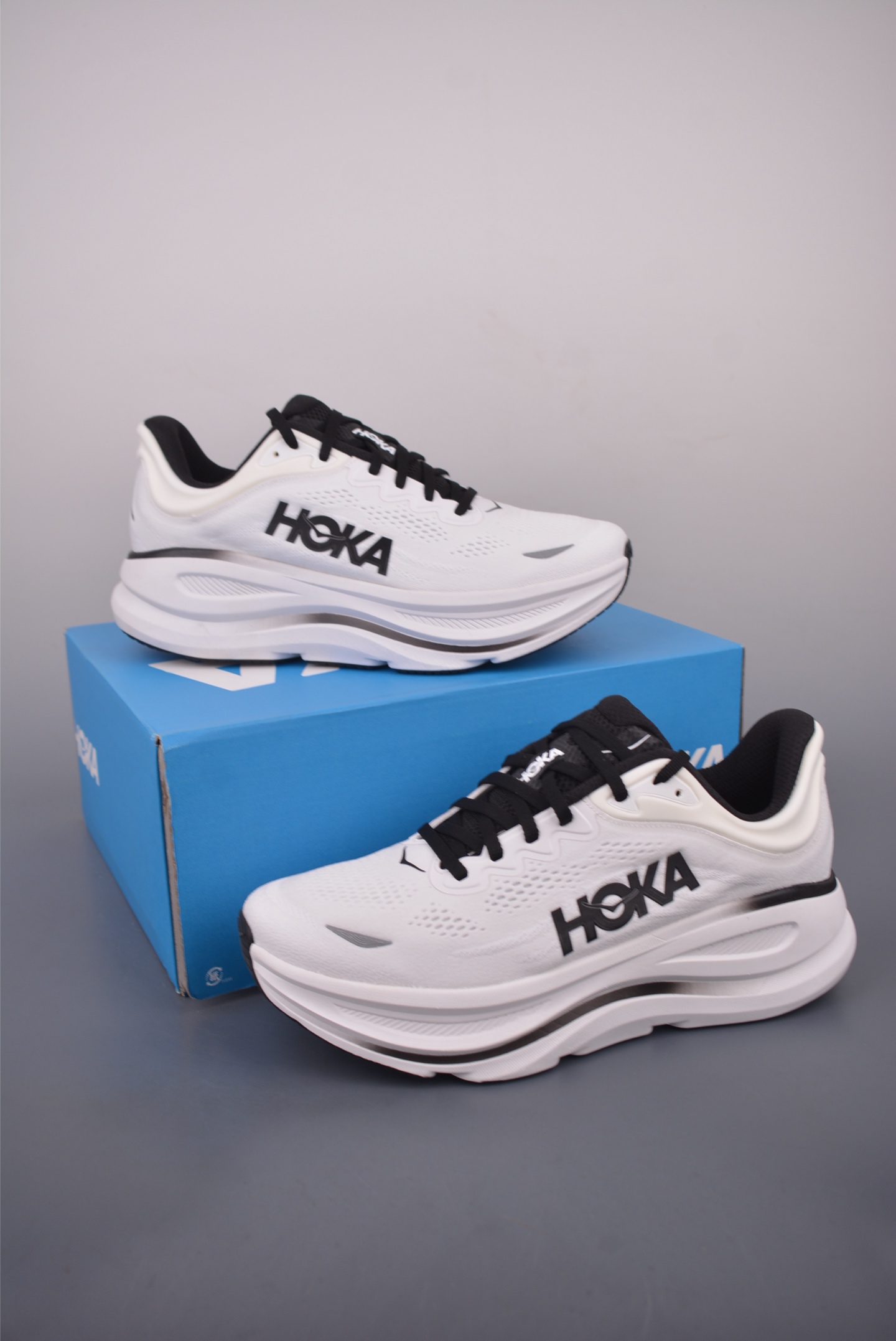Hoka One One Bondi 9 Wide: Comfortable, Cushioned Running Shoes - White/Black 6 i1755990836298 6634 0 4