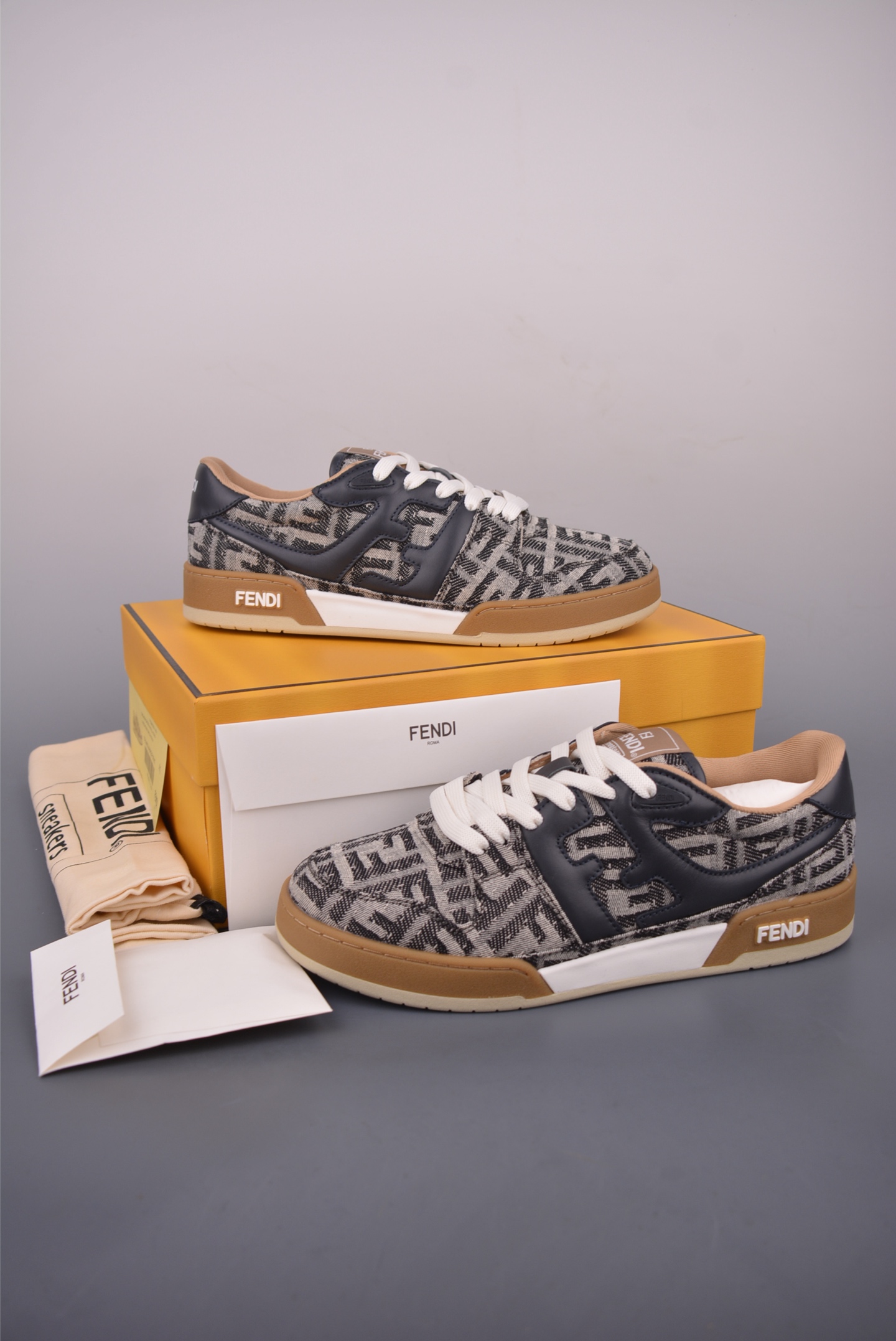 Fendi Match Sneakers Round Toe Platform Couple Casual Shoes - Style 7E1493L11 6 i1756079473317 7906 0 4