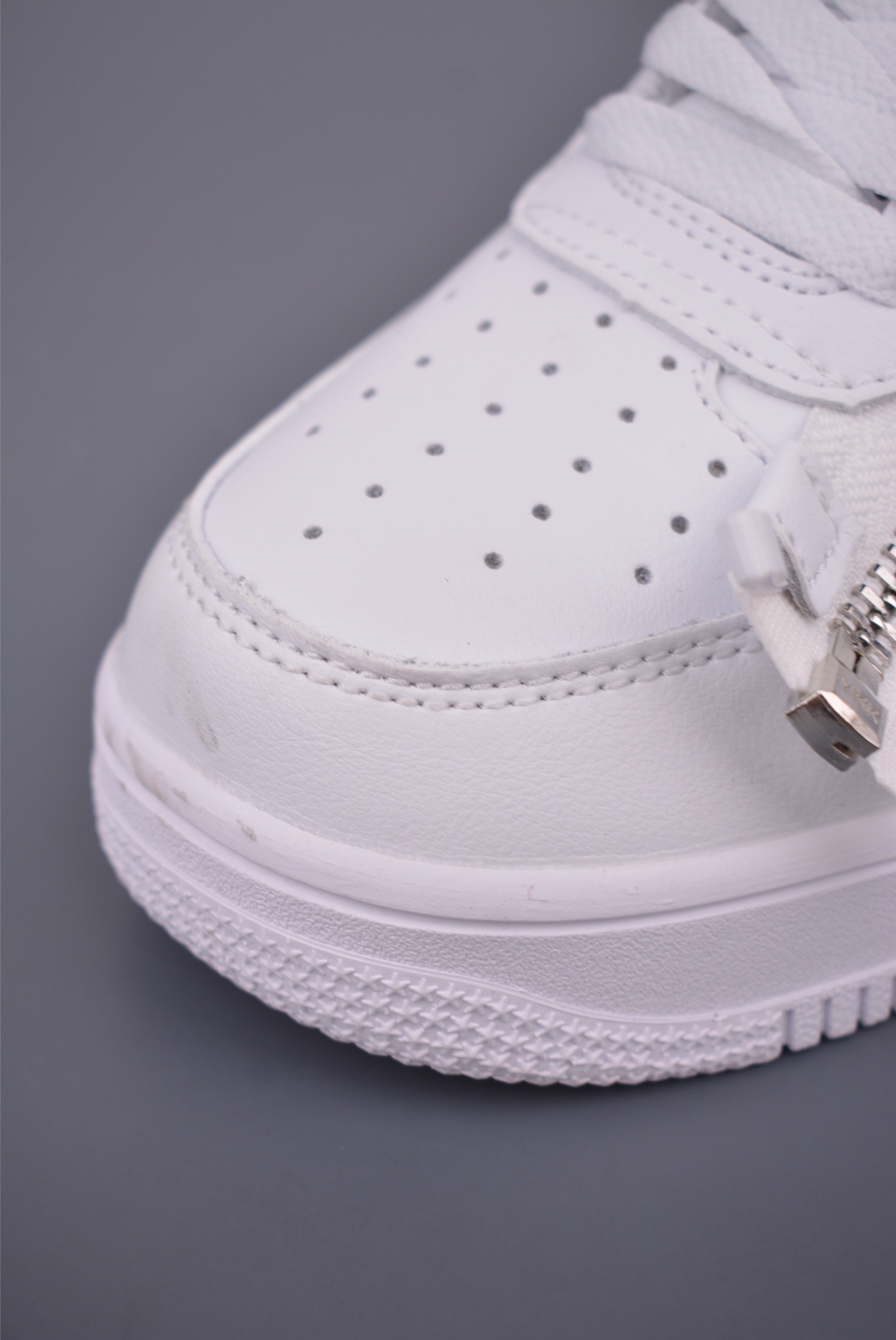 Nike Lab Lunar Force 1 x Acronym: White Leather Sneakers with Zipper Detail 7 i1756165852531 9809 0 5