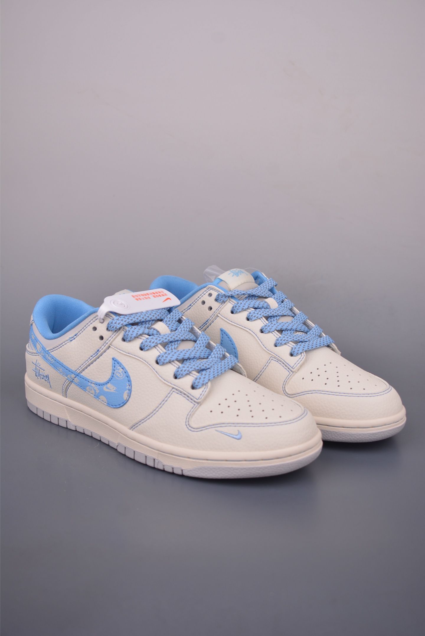 Nike SB Dunk Low Stussy Cream Blue Casual Sneakers Shoes - Limited Edition 1 i1756425511843 1274 0 0
