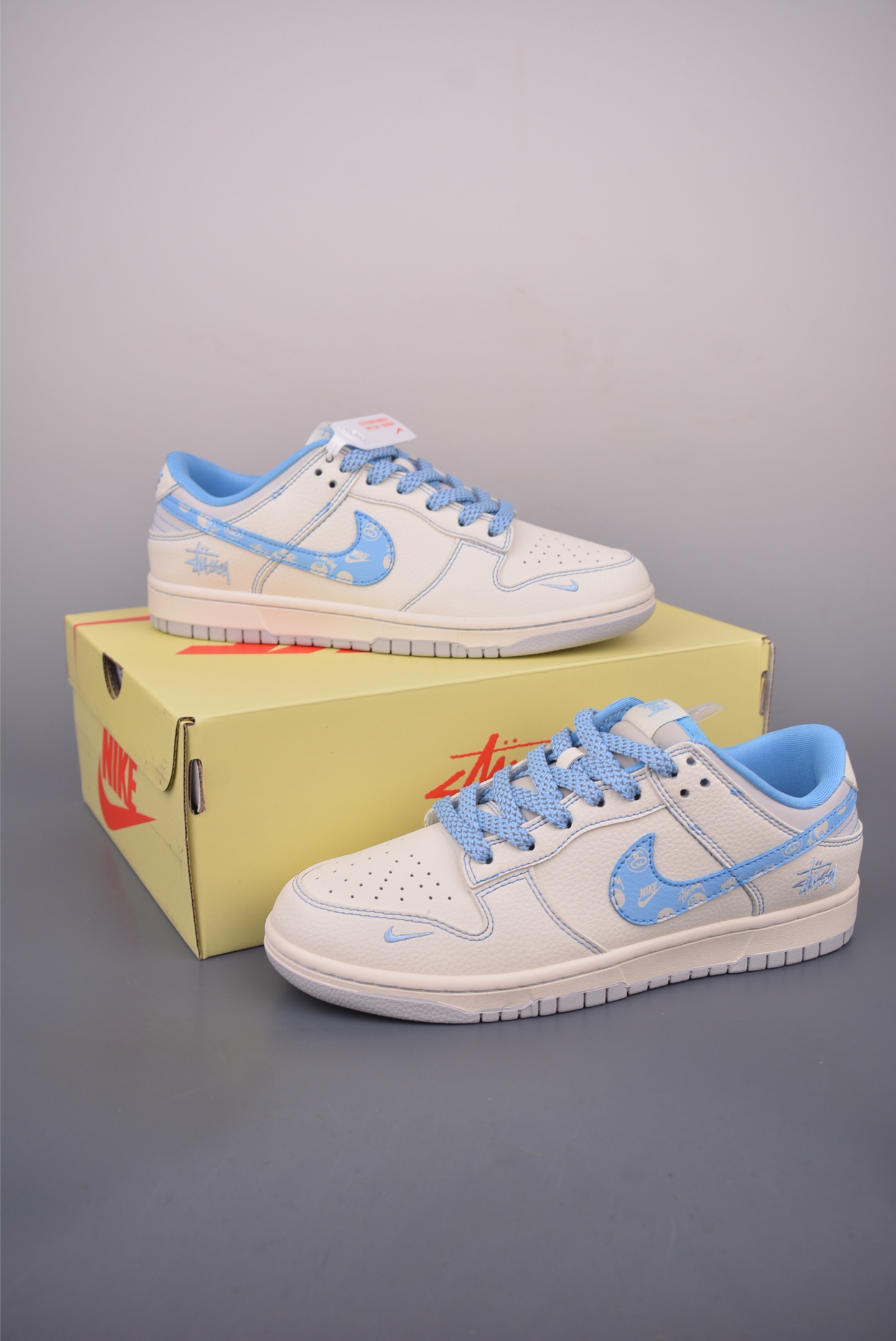 Nike SB Dunk Low Stussy Cream Blue Casual Sneakers Shoes - Limited Edition 5 i1756425511857 7927 0 4