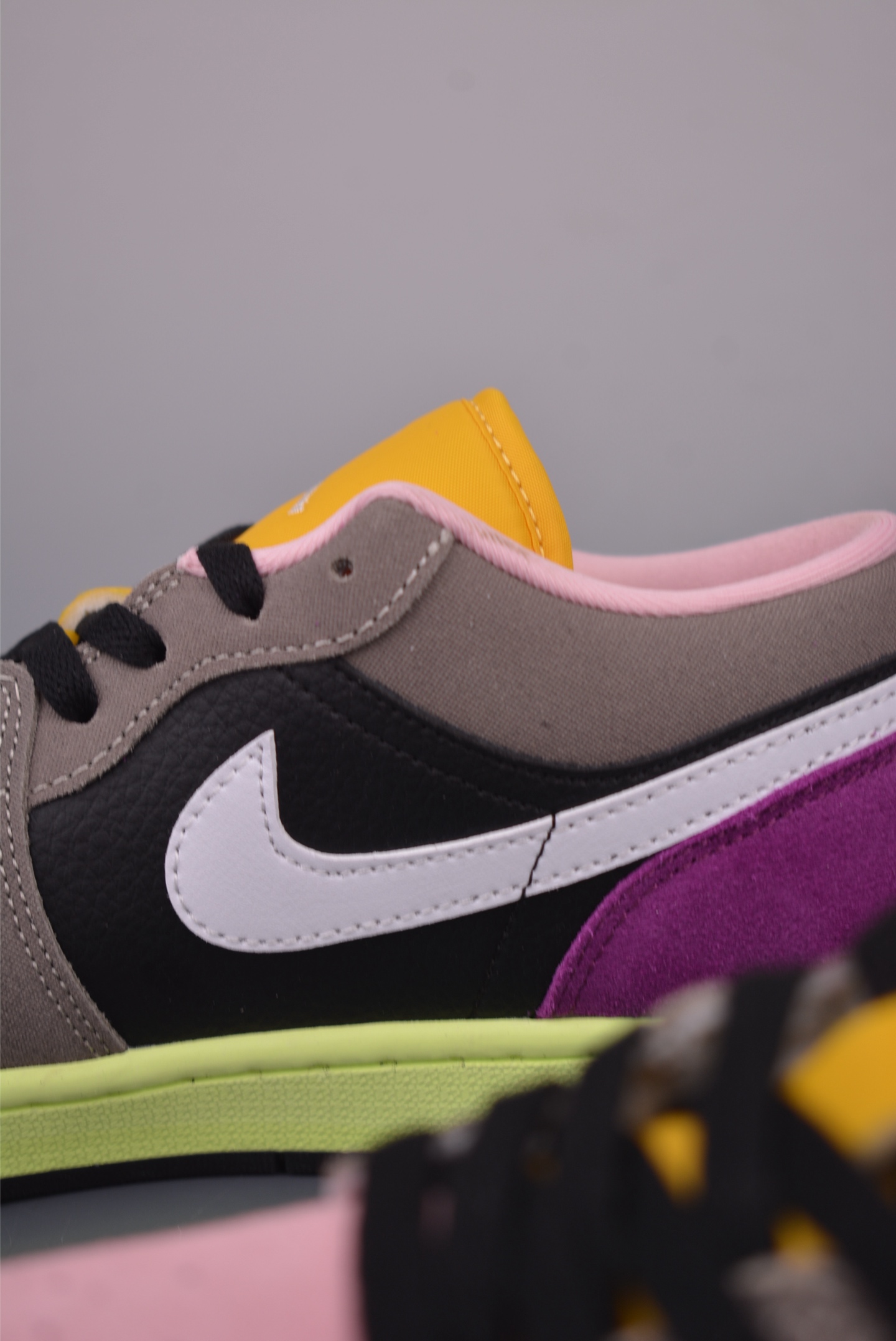 Air Jordan 1 Low Casual Sneakers - Pink, Brown, and Purple Color Block Design 9 i1756595225867 157 0 7