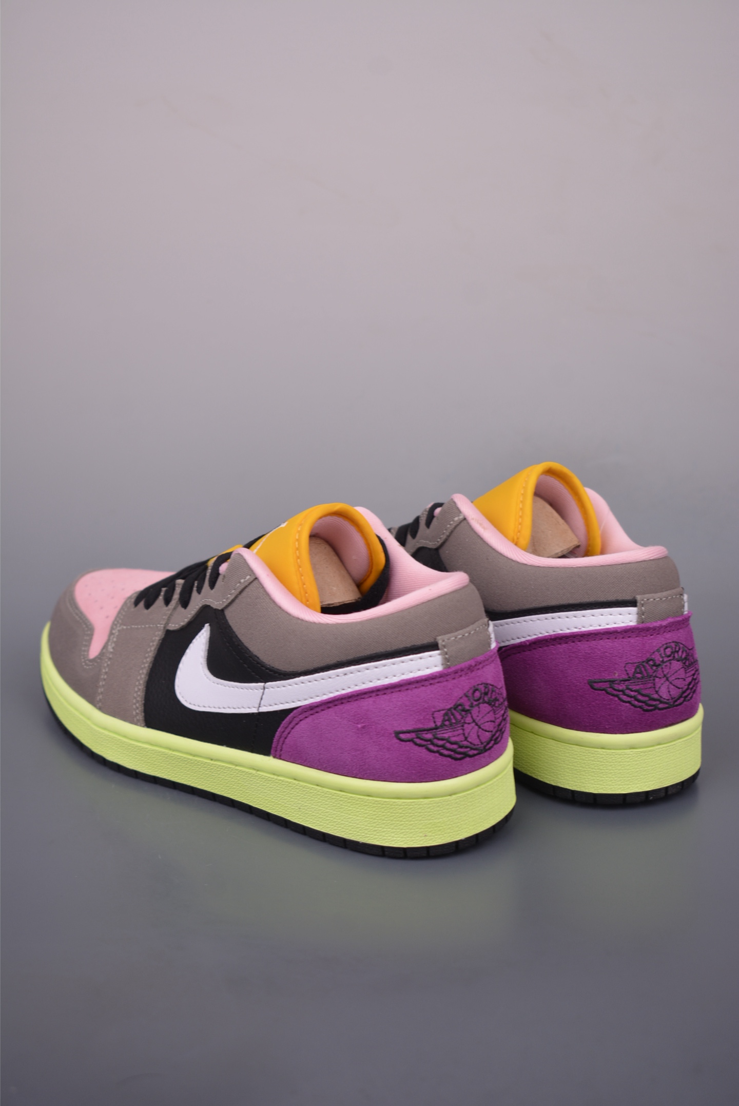 Air Jordan 1 Low Casual Sneakers - Pink, Brown, and Purple Color Block Design 3 i1756595227615 7618 0 1