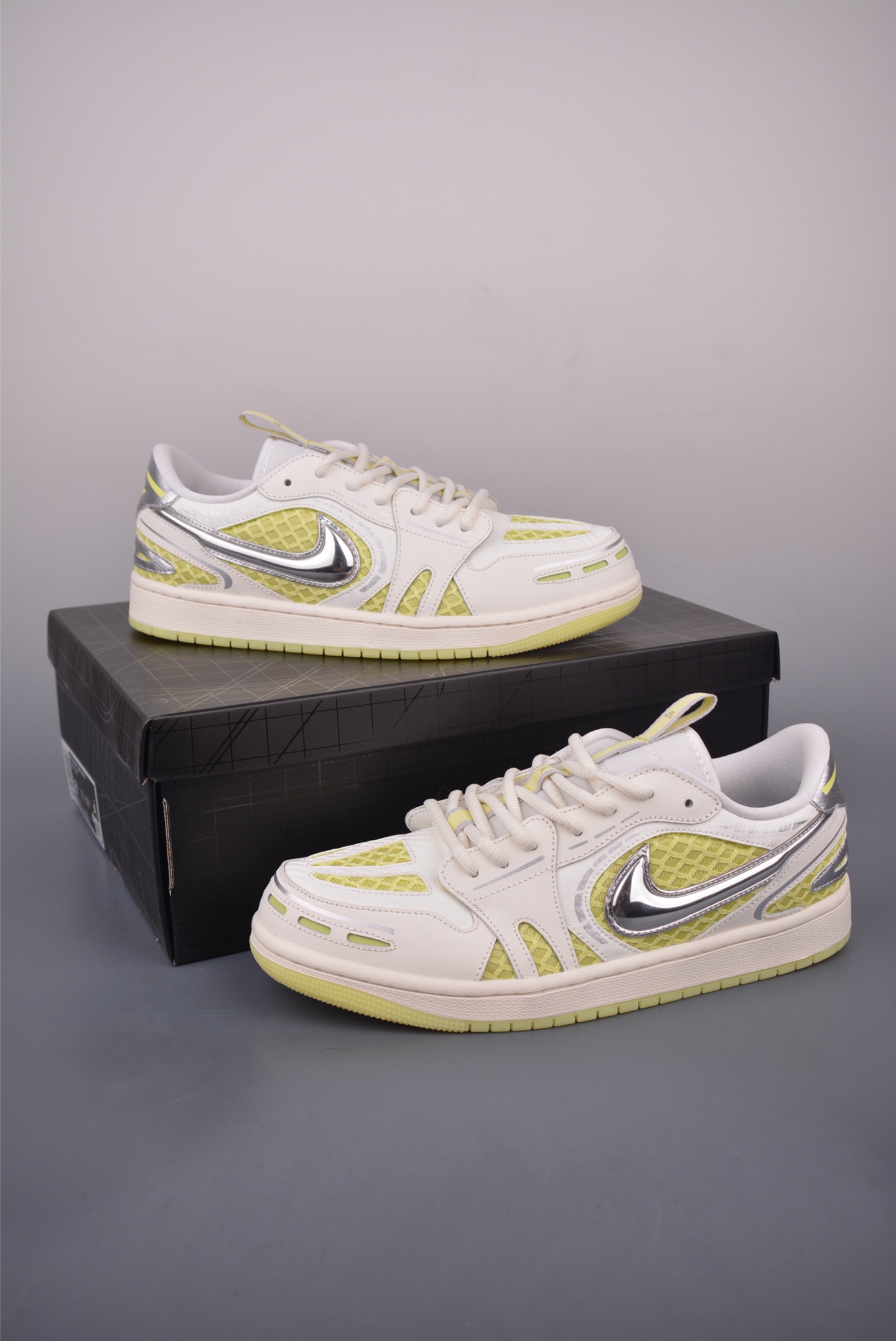 Nike Air Jordan 1 Low Lemon Silver Casual Sneakers - Premium Leather 6 i1756595264358 7538 0 4