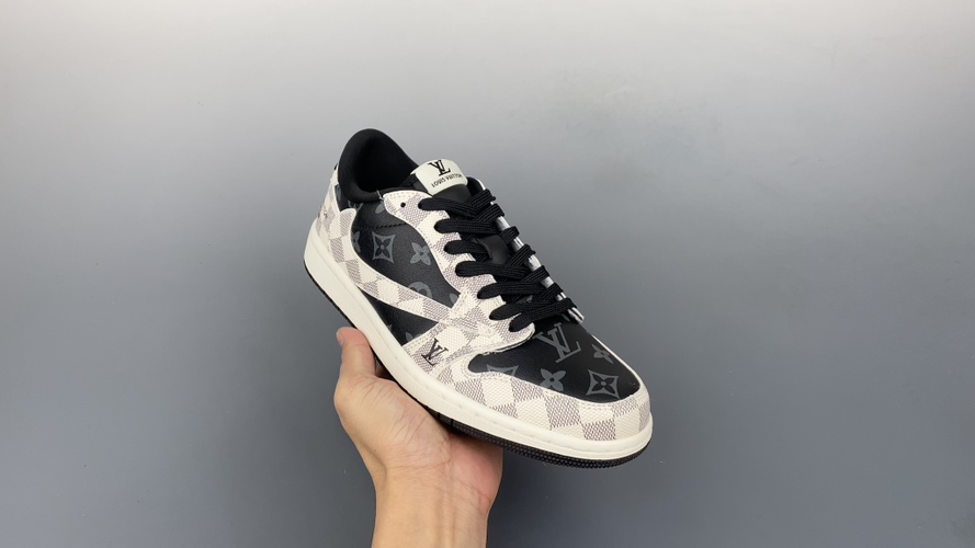 Louis Vuitton x Travis Scott Air Jordan 1 Low Top Designer Sneakers