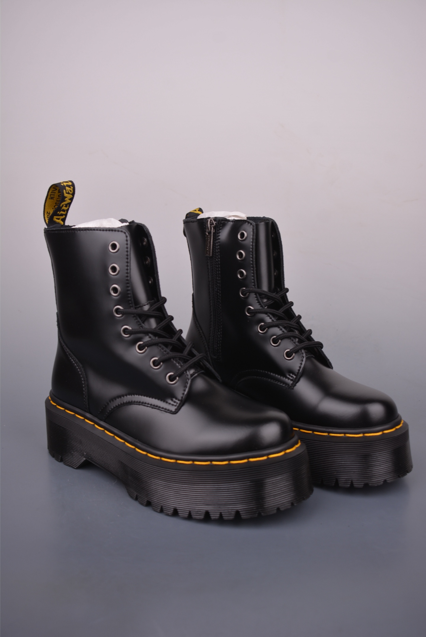 Dr. Martens 1462 Platform Boots - 8-Eye, High-Top, Lace-Up, Black Leather 2 i1756681912753 7772 0 0