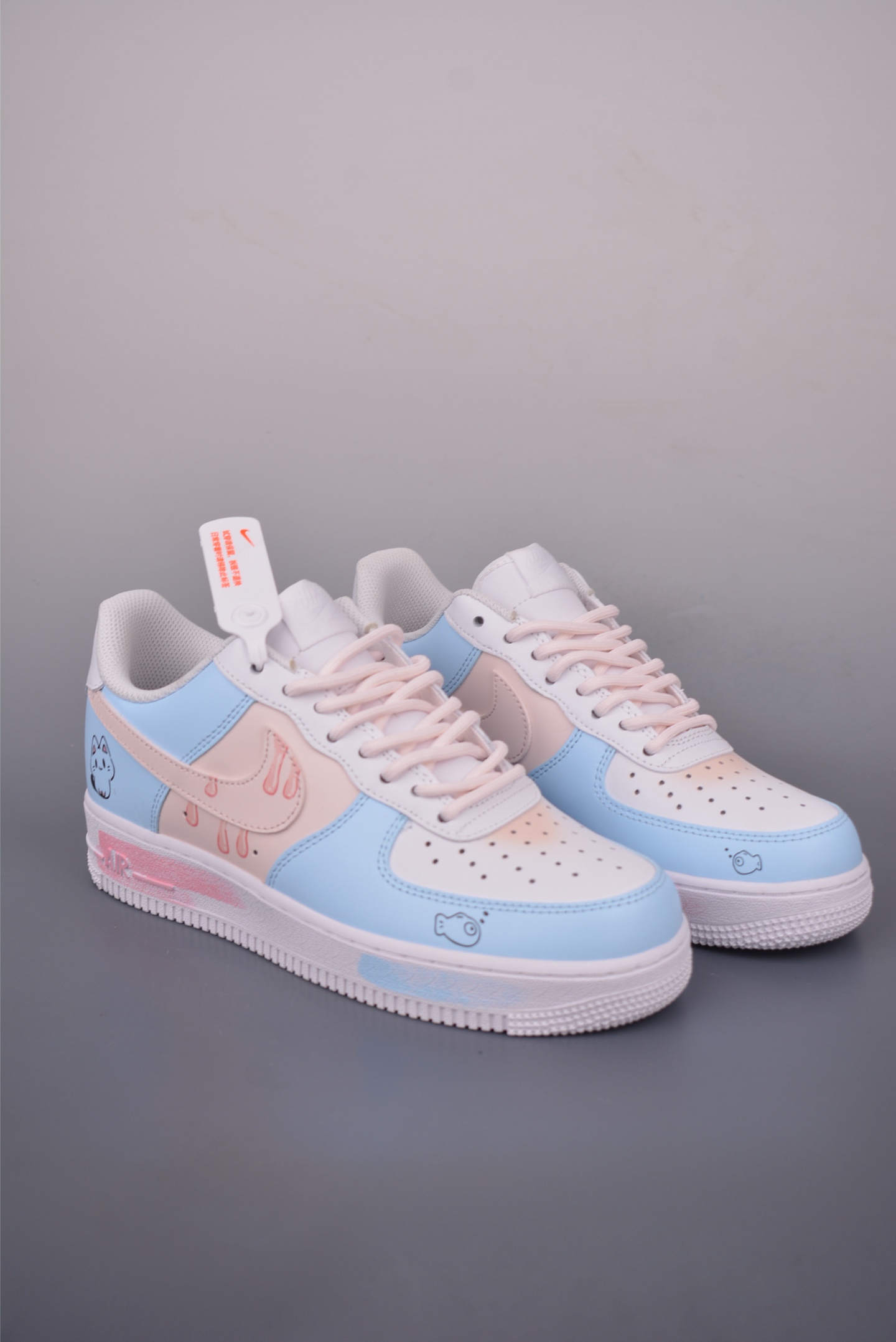 Nike Air Force 1 Low Blue Pink Summer Custom Sneakers - Size 36-45 1 i1756945195855 1648 0 0
