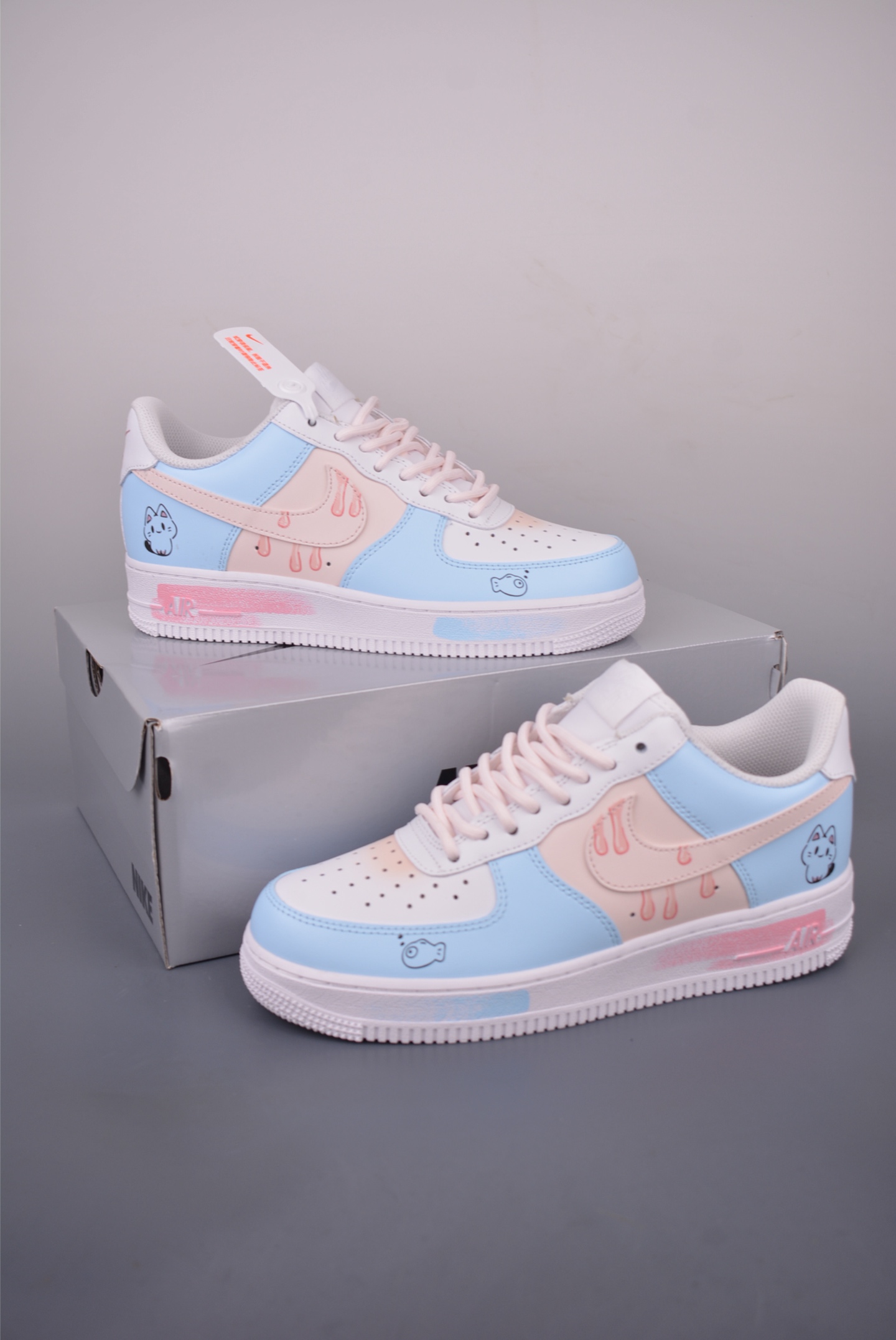 Nike Air Force 1 Low Blue Pink Summer Custom Sneakers - Size 36-45 5 i1756945207449 3188 0 4