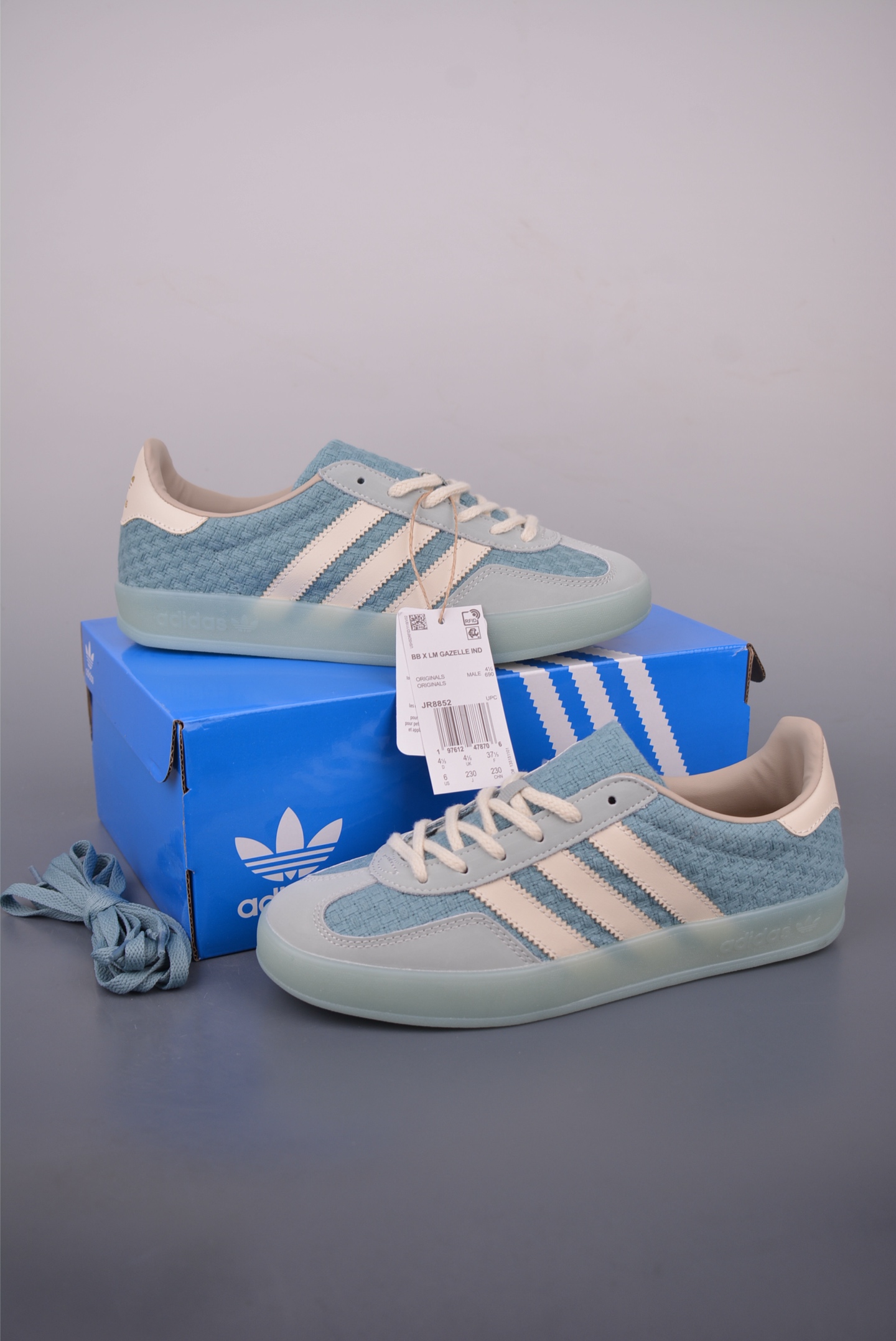 Adidas Originals Gazelle Indoor Casual Low-Top Sneakers - Light Blue/Cream 6 i1756949217338 3550 0 4