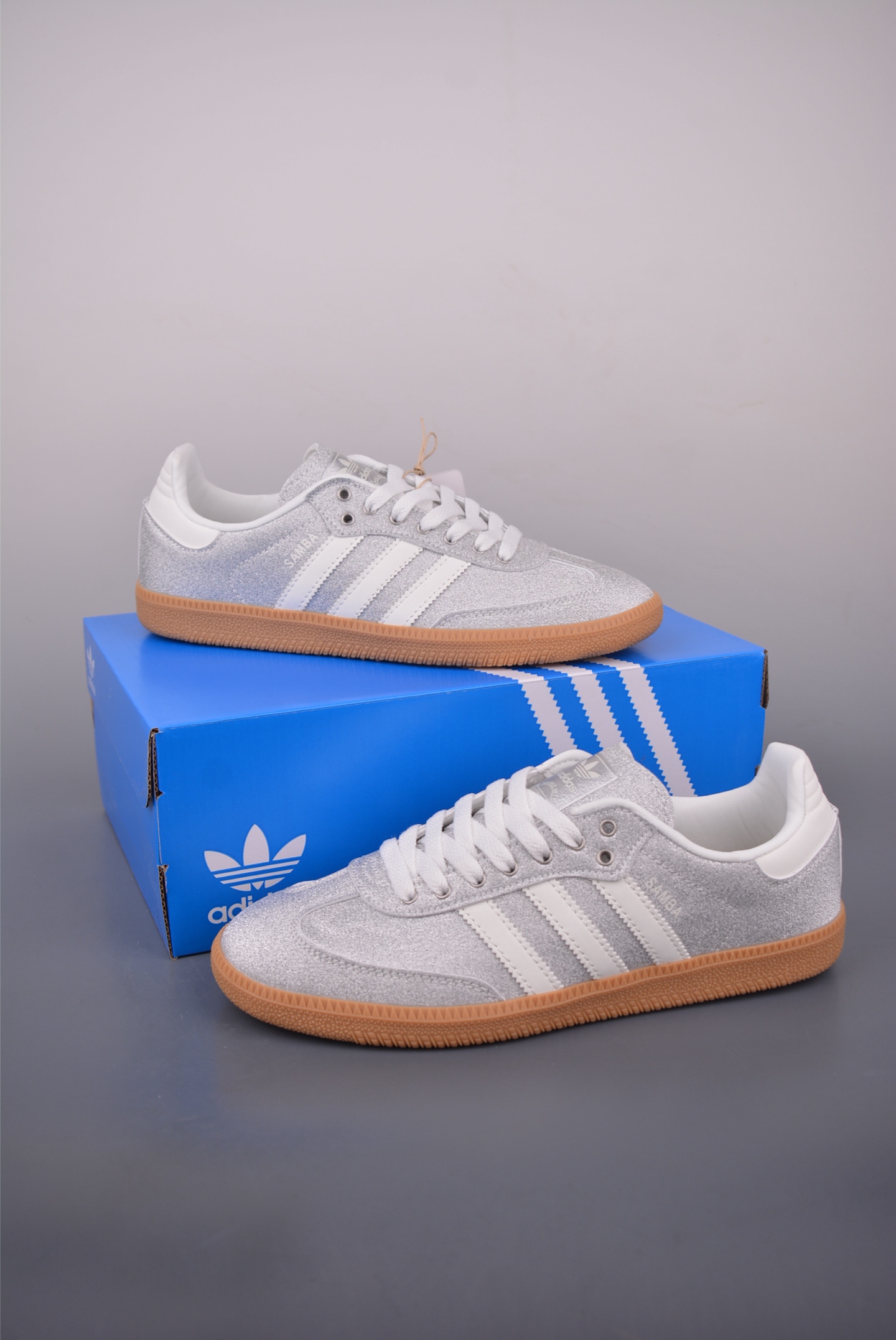 Adidas Samba OG Casual Sneakers - Silver Glitter, Classic Low-Profile Design 6 i1757033599129 8940 0 4
