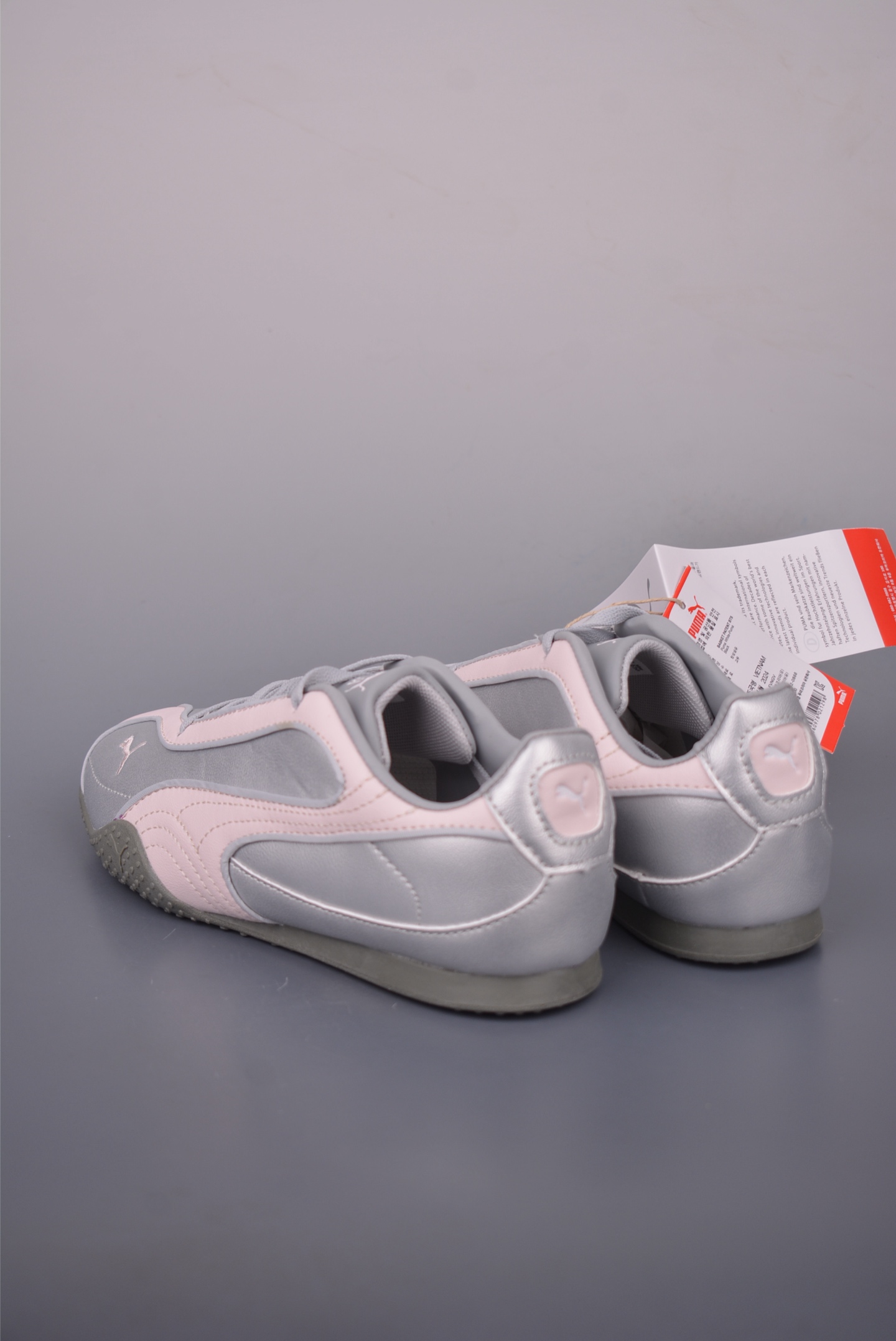 Puma Bella V2 Leather Low-Top Sneakers - Silver and Pink, Athletic Style 3 i1757201160284 4562 0 1