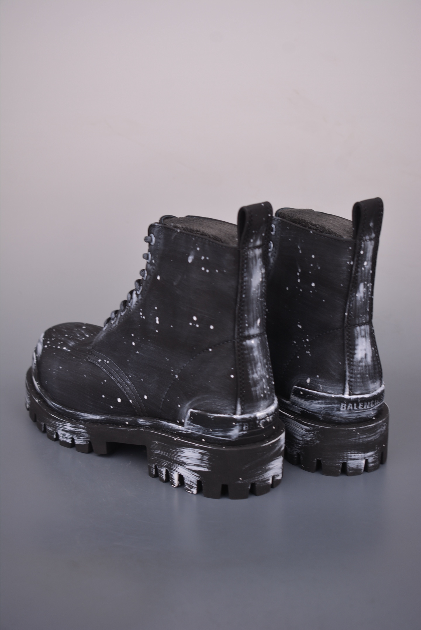 Balenciaga Distressed-Effect Lace-Up Ankle Boots,Black,Men Size 39-45,Street Style 3 i1757276864582 7869 0 1