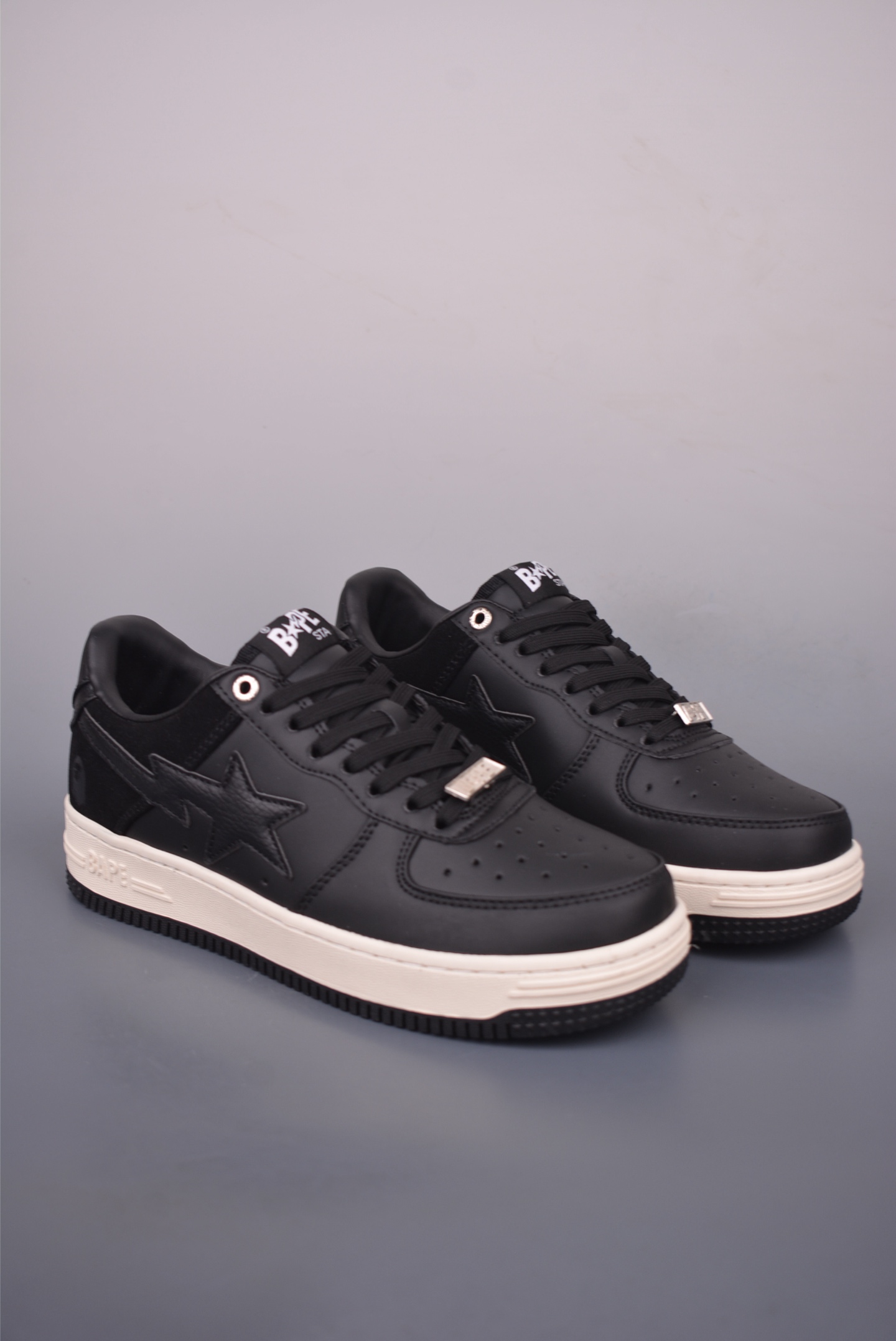 BAPE Bapesta Low Black Leather Sneakers Classic Low-Top Casual Shoes 2 i1757282004773 9524 0 0