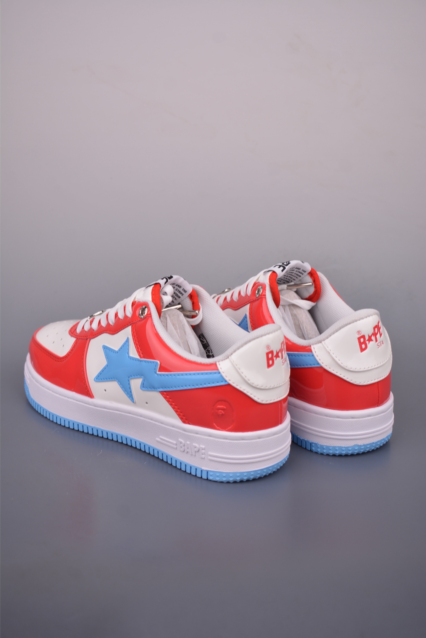 BAPE STA Low Red/Blue Leather Sneakers - Classic Low-Top Athletic Shoes 3 i1757282023361 1772 0 1
