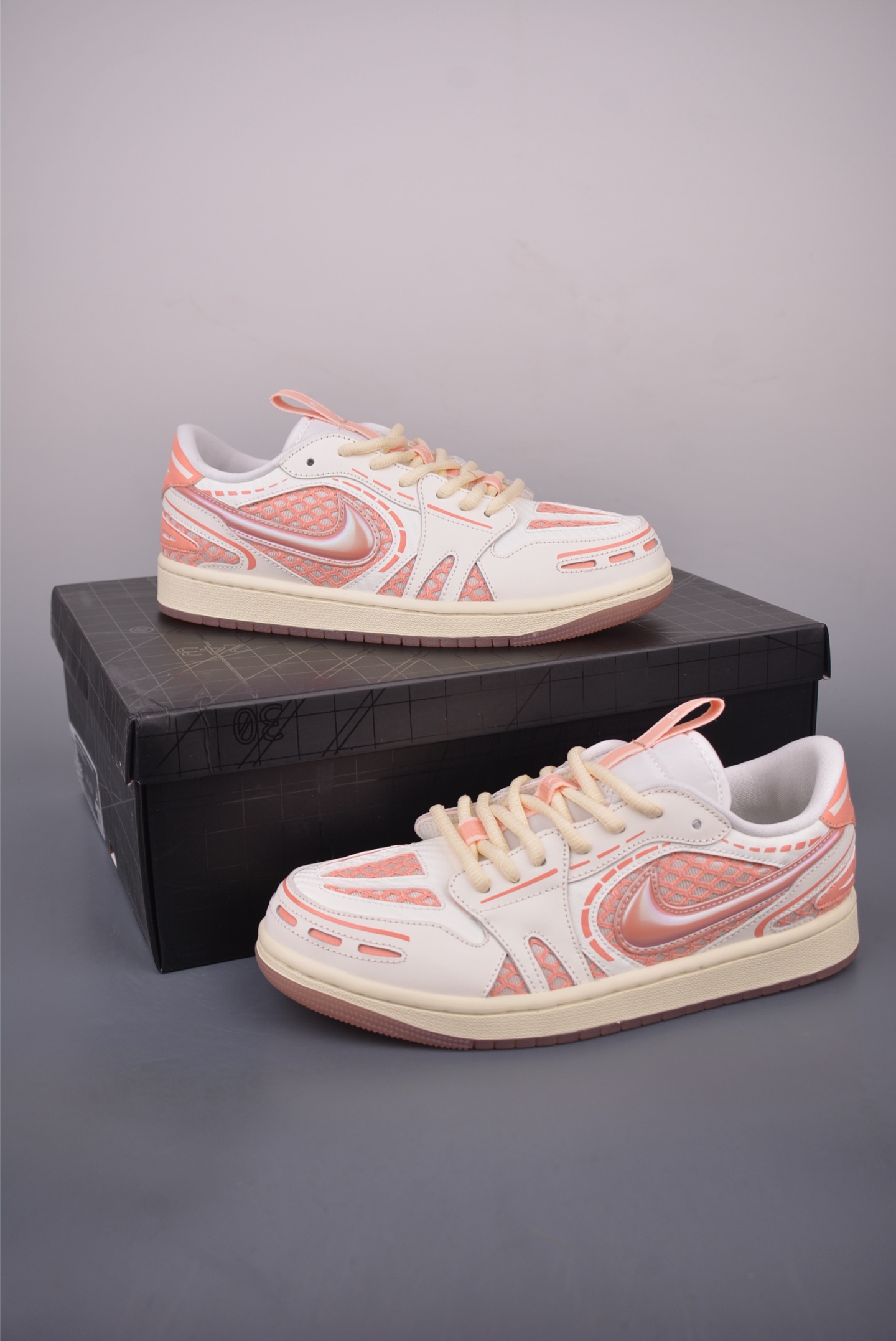 Air Jordan 1 Low White/Pink Casual Sneakers, Air Jordan 1 Low-HQ2186 5 i1757282181671 6616 0 4