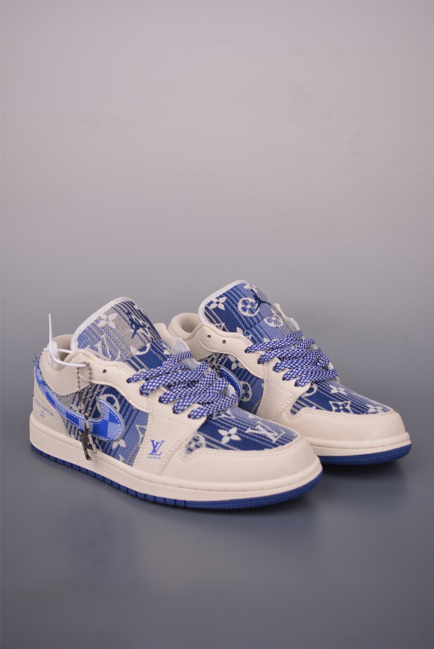 Louis Vuitton x Air Jordan 1 Custom Sneakers - Blue Monogram, All Sizes 2 i1757379126842 3074 0 0