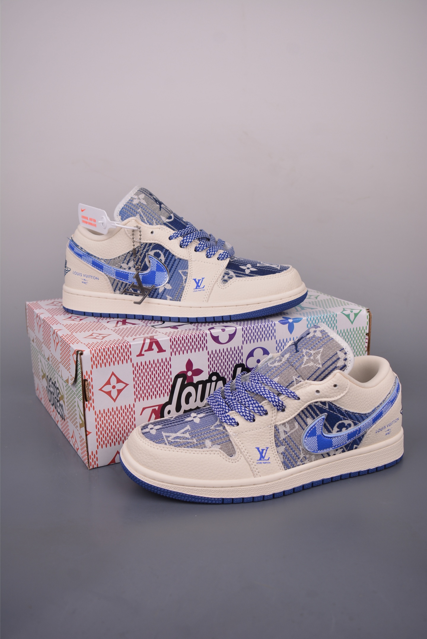 Louis Vuitton x Air Jordan 1 Custom Sneakers - Blue Monogram, All Sizes 6 i1757379129019 8674 0 4