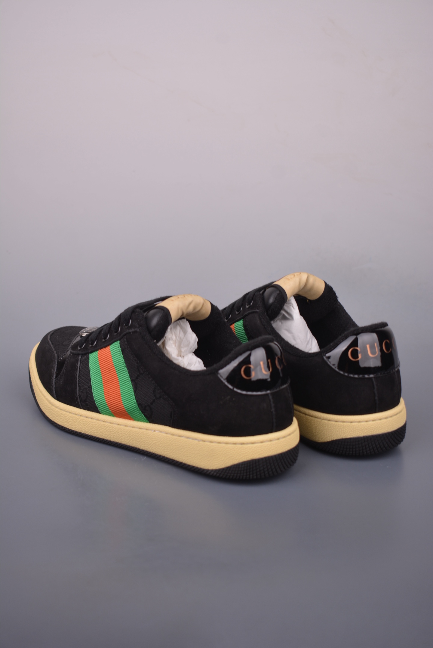 Gucci Screener Sneakers - Distressed Finish, Iconic Web Stripe 3 i1757463214188 8033 0 1