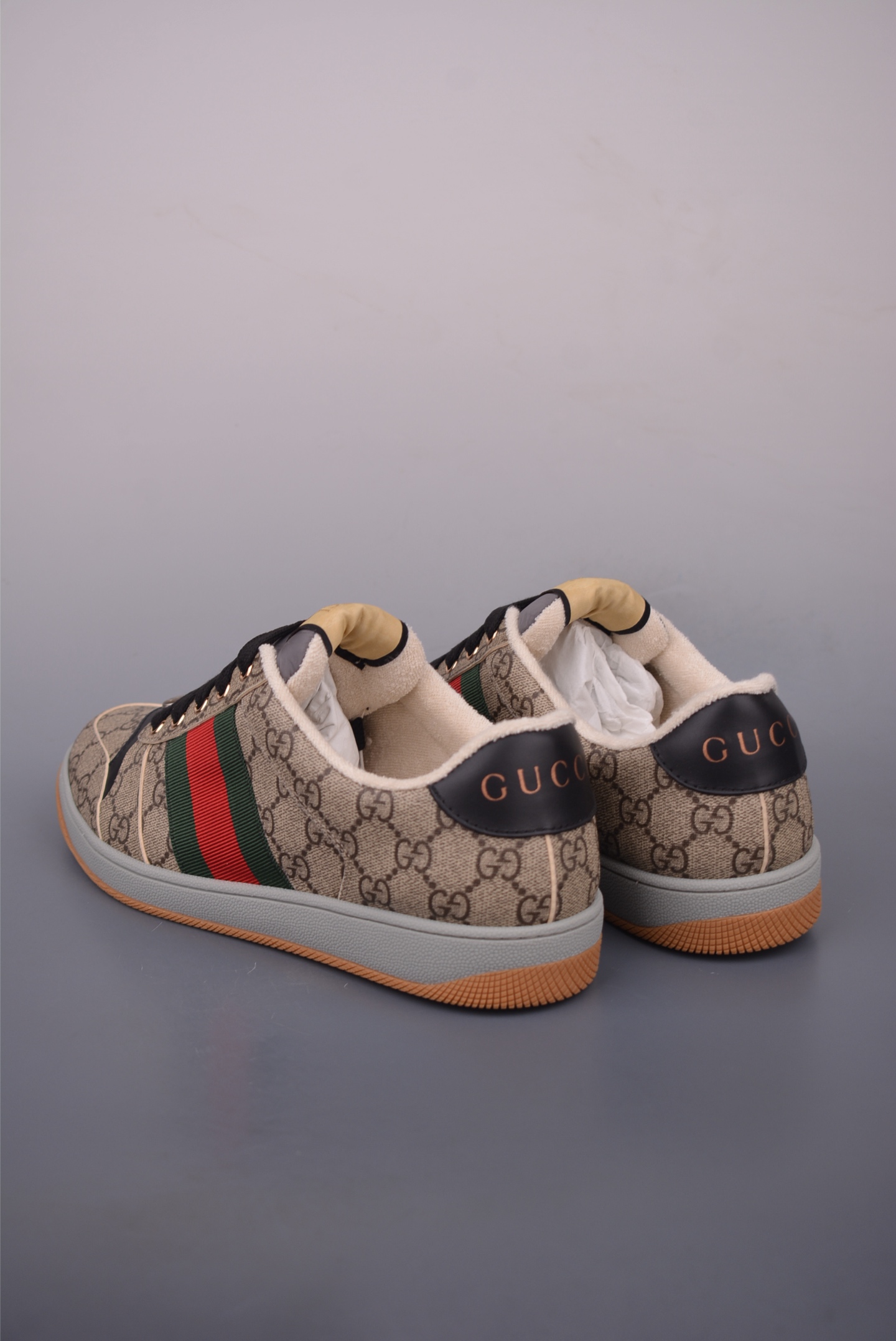 Gucci Screener Sneakers Dirty Effect Brown, Green and Red Stripes, Size 39-45 3 i1757463293184 1736 0 1