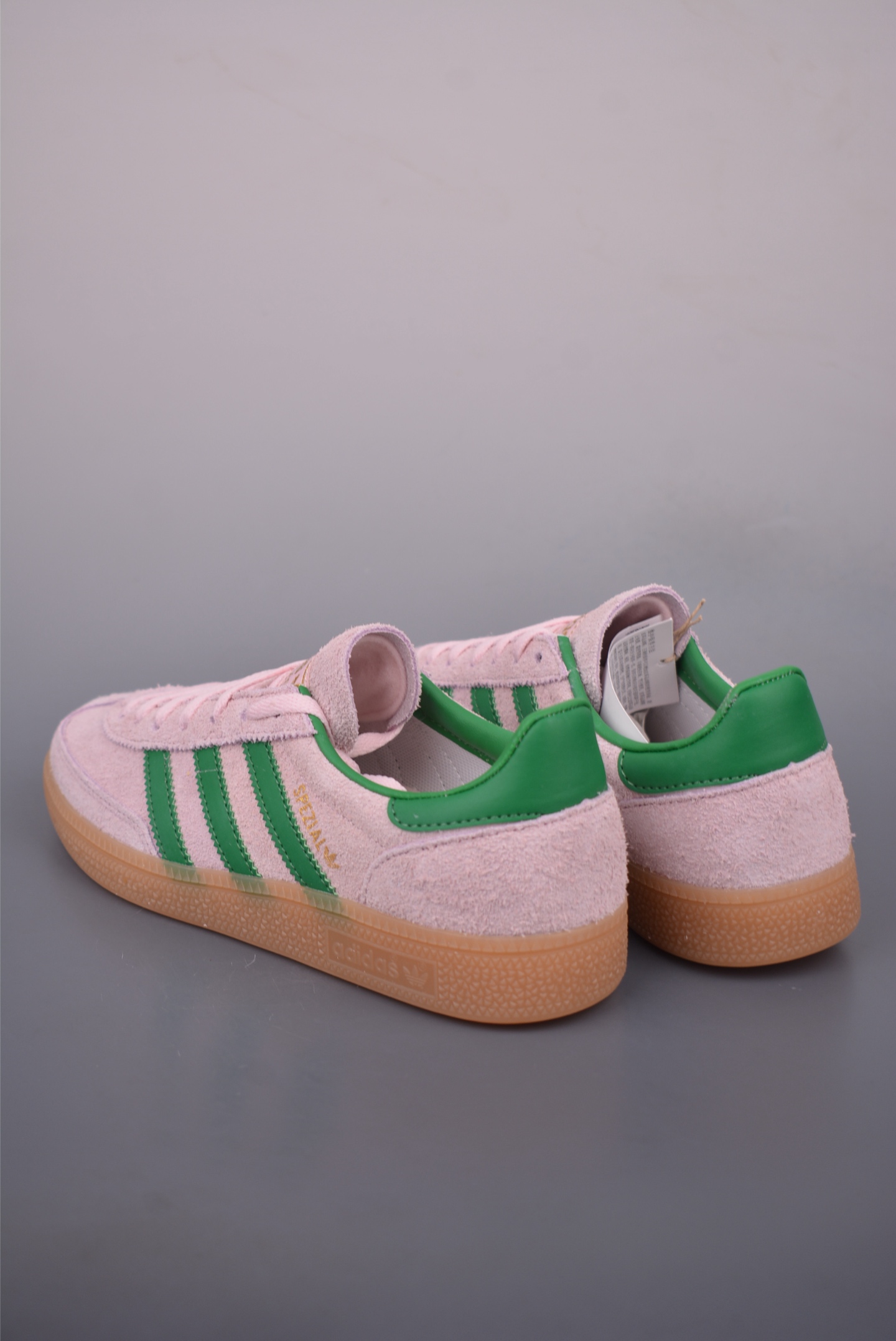 Adidas Handball Spezial Sneakers - Retro Casual Shoes in Suede Pink and Green 2 i1757548154213 9062 0 1