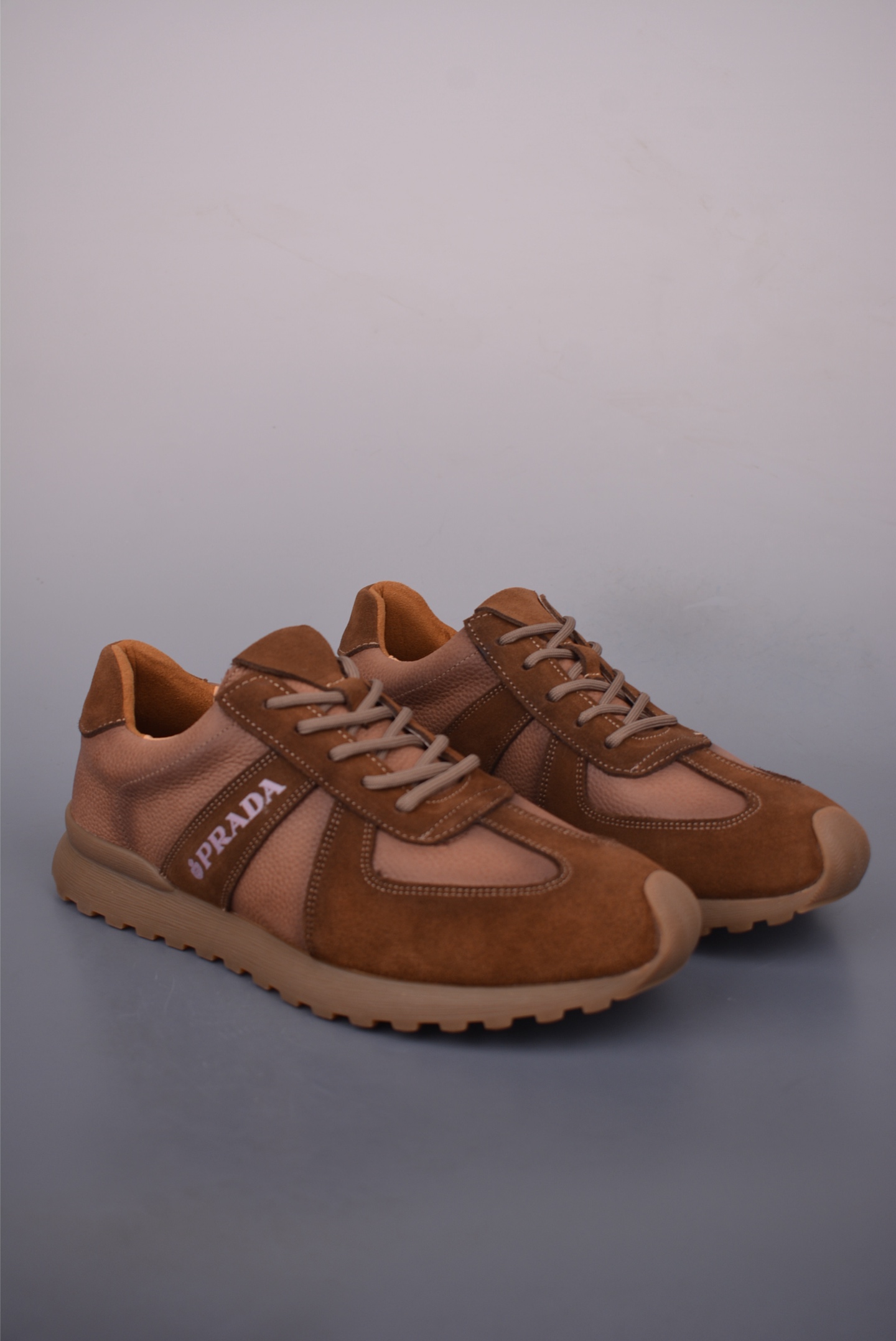 Prada Men's Brown Leather & Suede Lace-Up Sneakers - Size 39-44 1 i1757632969413 2169 0 0