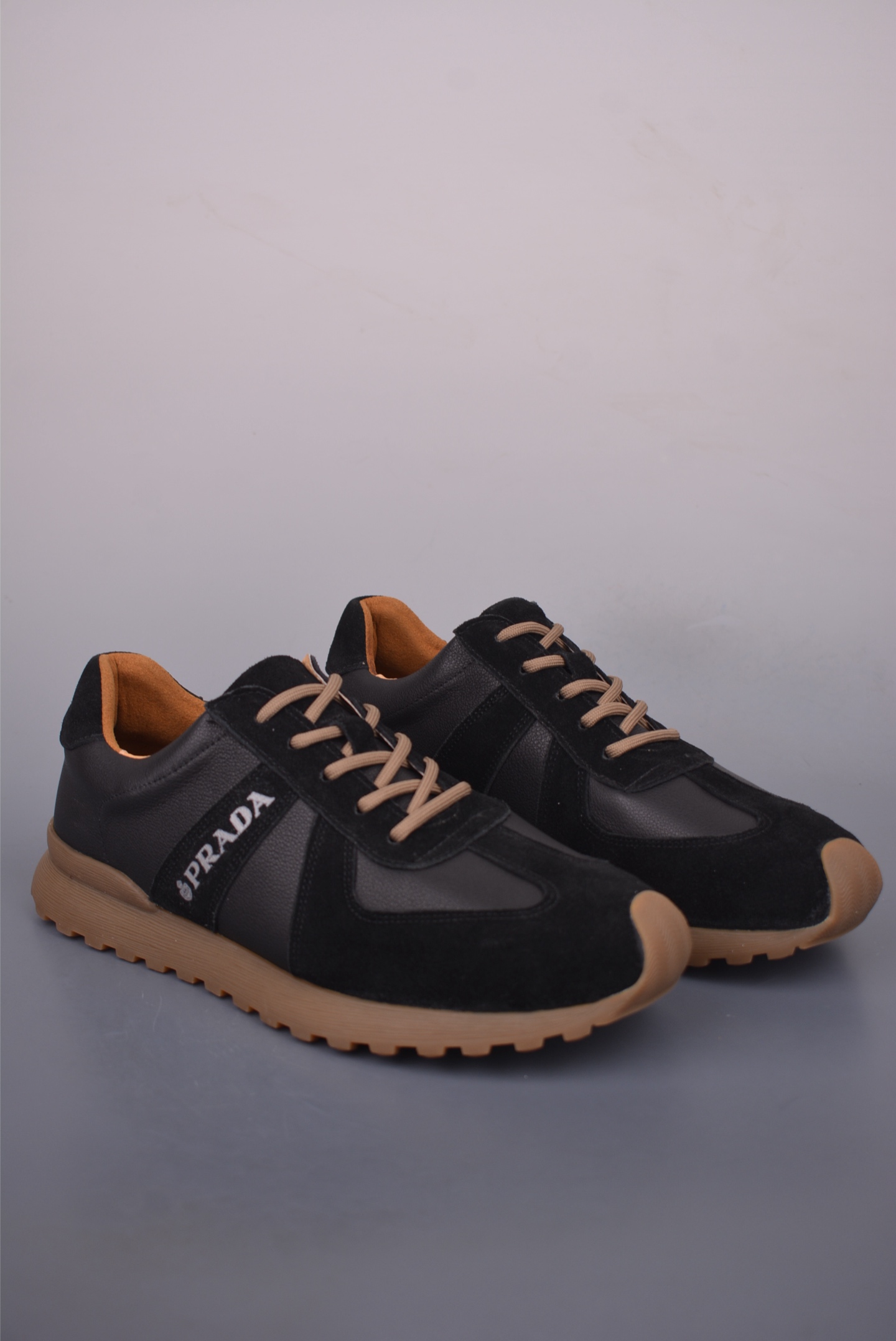Prada 2025 Men's Leather Casual Sneakers - Breathable & Comfortable
