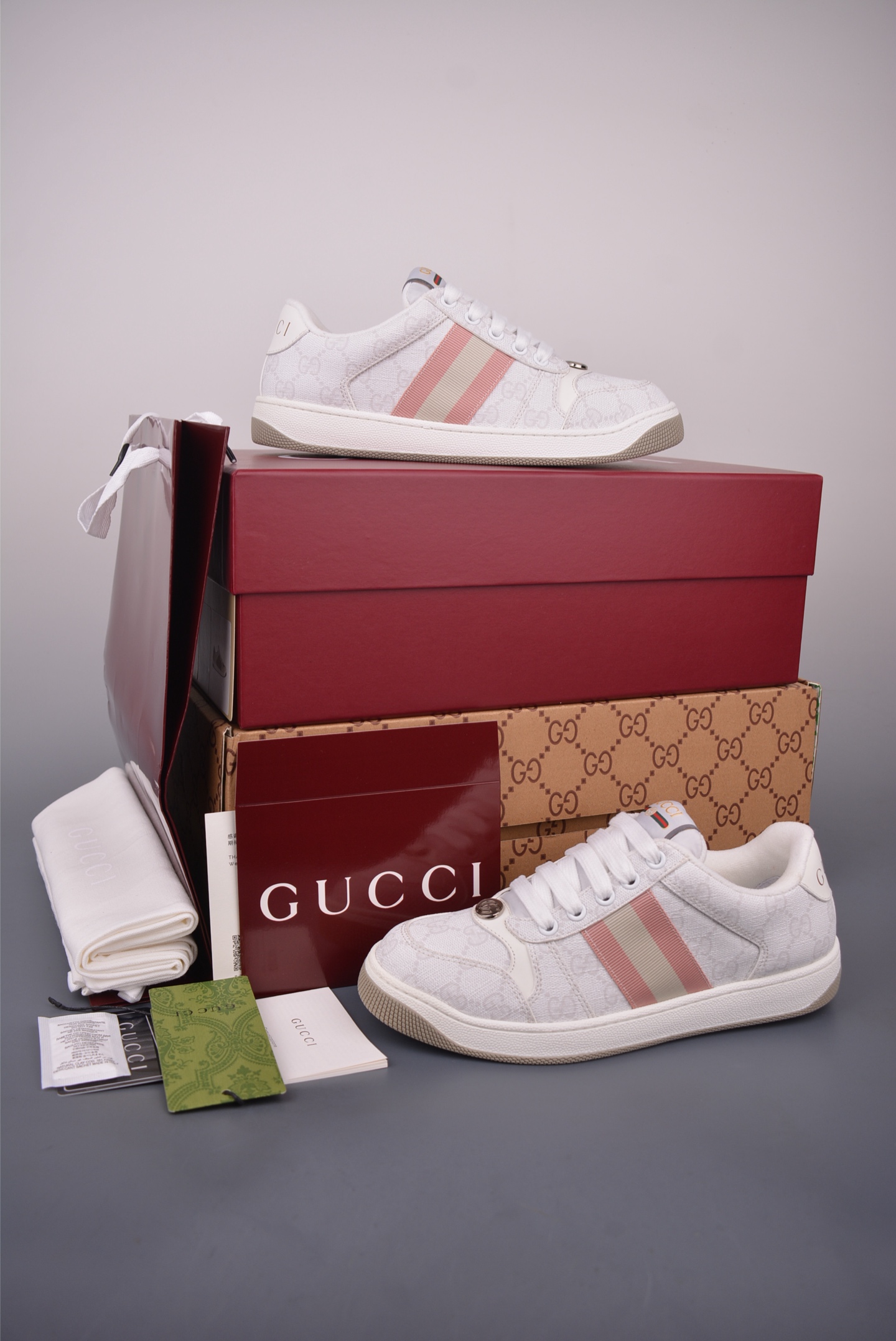 Gucci Screener Sneakers - Distressed Leather, Iconic Web Stripe Detail 5 i1757634309220 1150 0 4