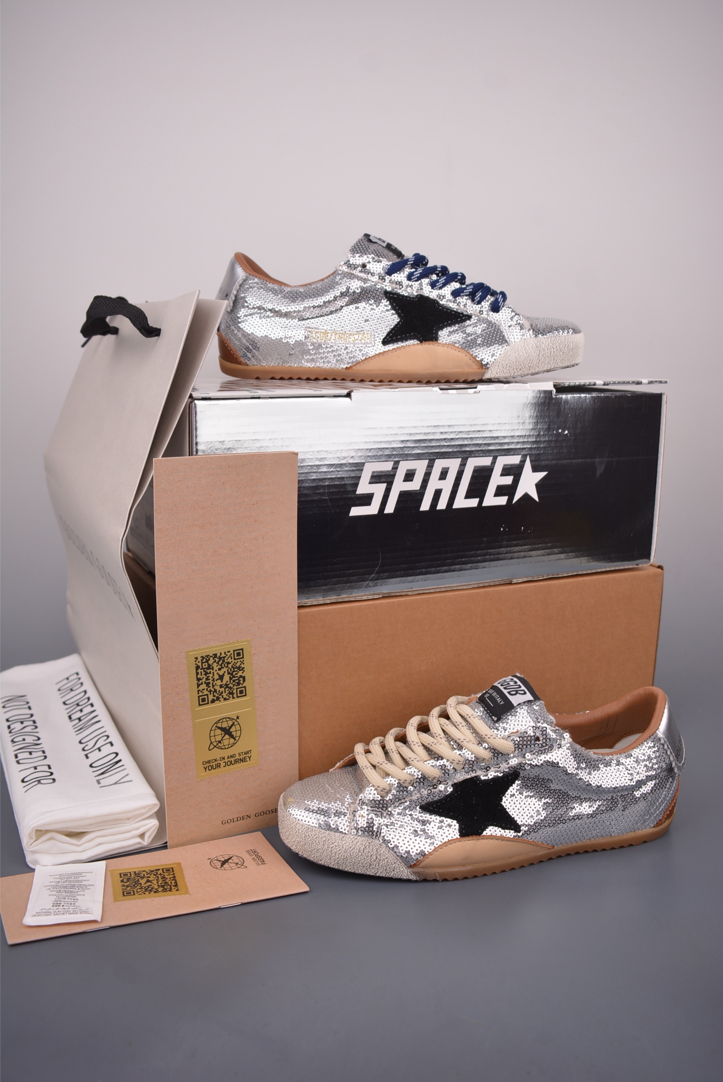 Golden Goose True Star Silver Sequin Sneakers with Black Star Patch 6 i1757720959085 1304 0 4
