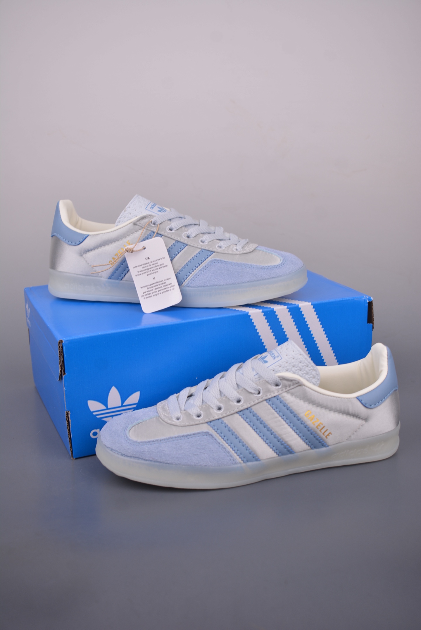 Adidas Originals Gazelle Indoor Casual Low-Top Sneakers - Light Blue/White 5 i1757721156800 7840 0 4