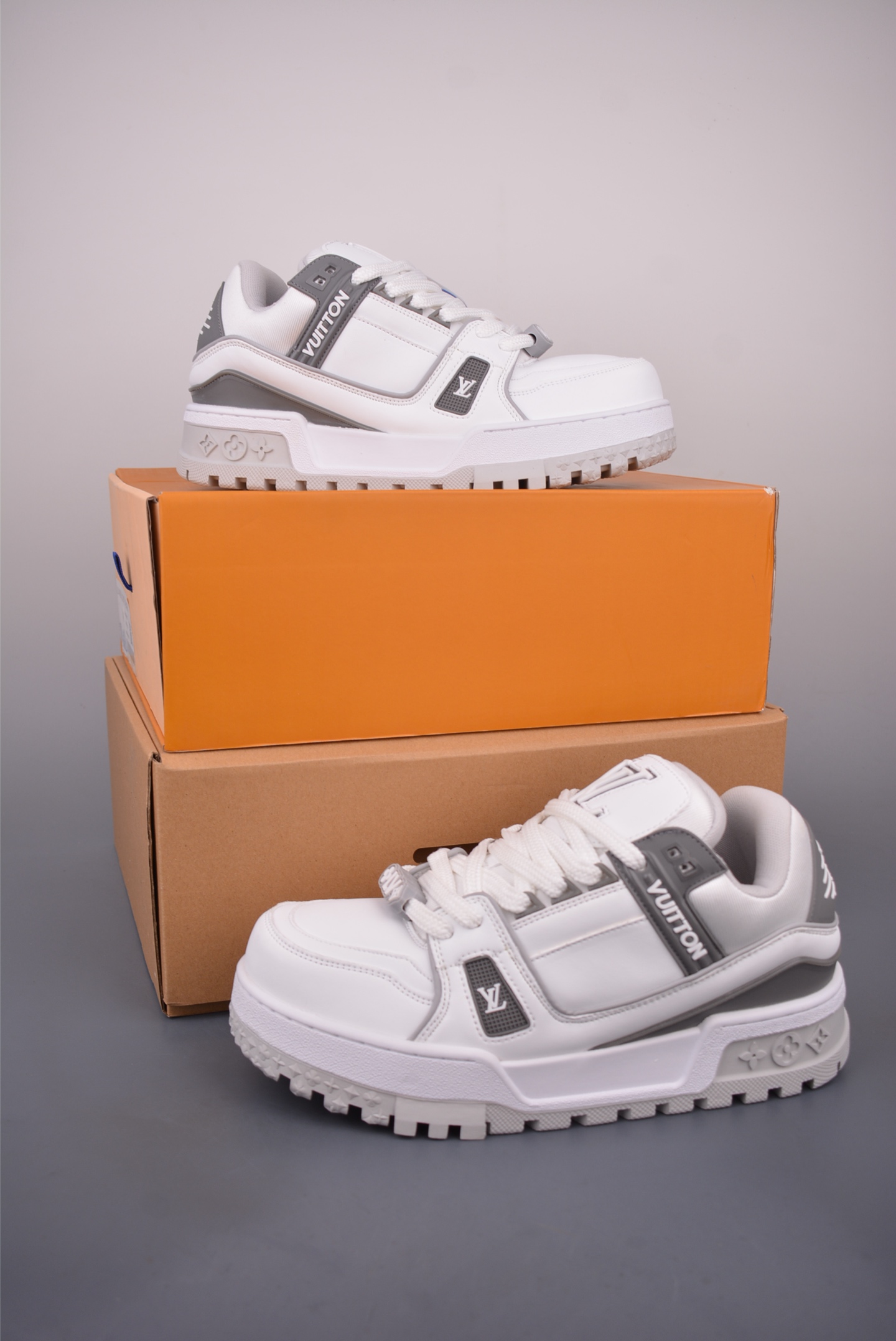 Louis Vuitton Trainer Sneakers White/Blue Leather, Women's Size 36-46 3 i1757721347554 5021 0 4