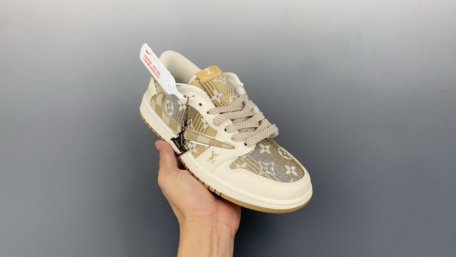 Louis Vuitton x Travis Scott Air Jordan 1 Low 'Fragment' Sneakers