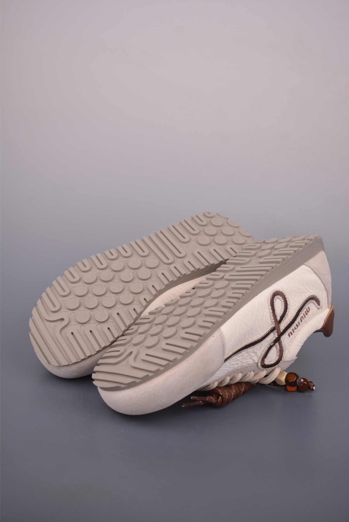 Miu Miu Women's White Leather and Suede Lace-Up Sneakers Size EU 35-45 4 i1757895359668 3668 0 2