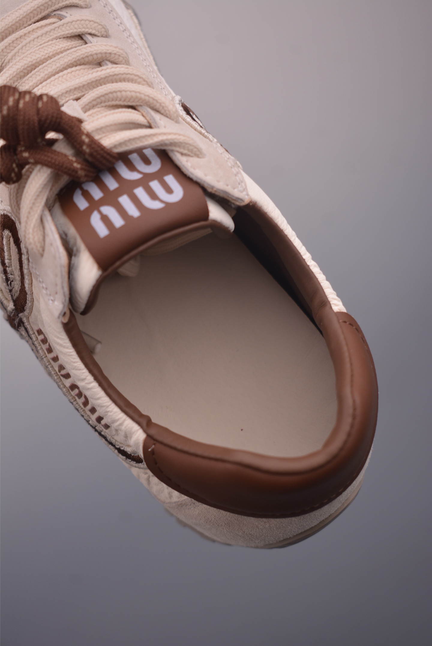 Miu Miu Women's White Leather and Suede Lace-Up Sneakers Size EU 35-45 10 i1757895359685 3287 0 8