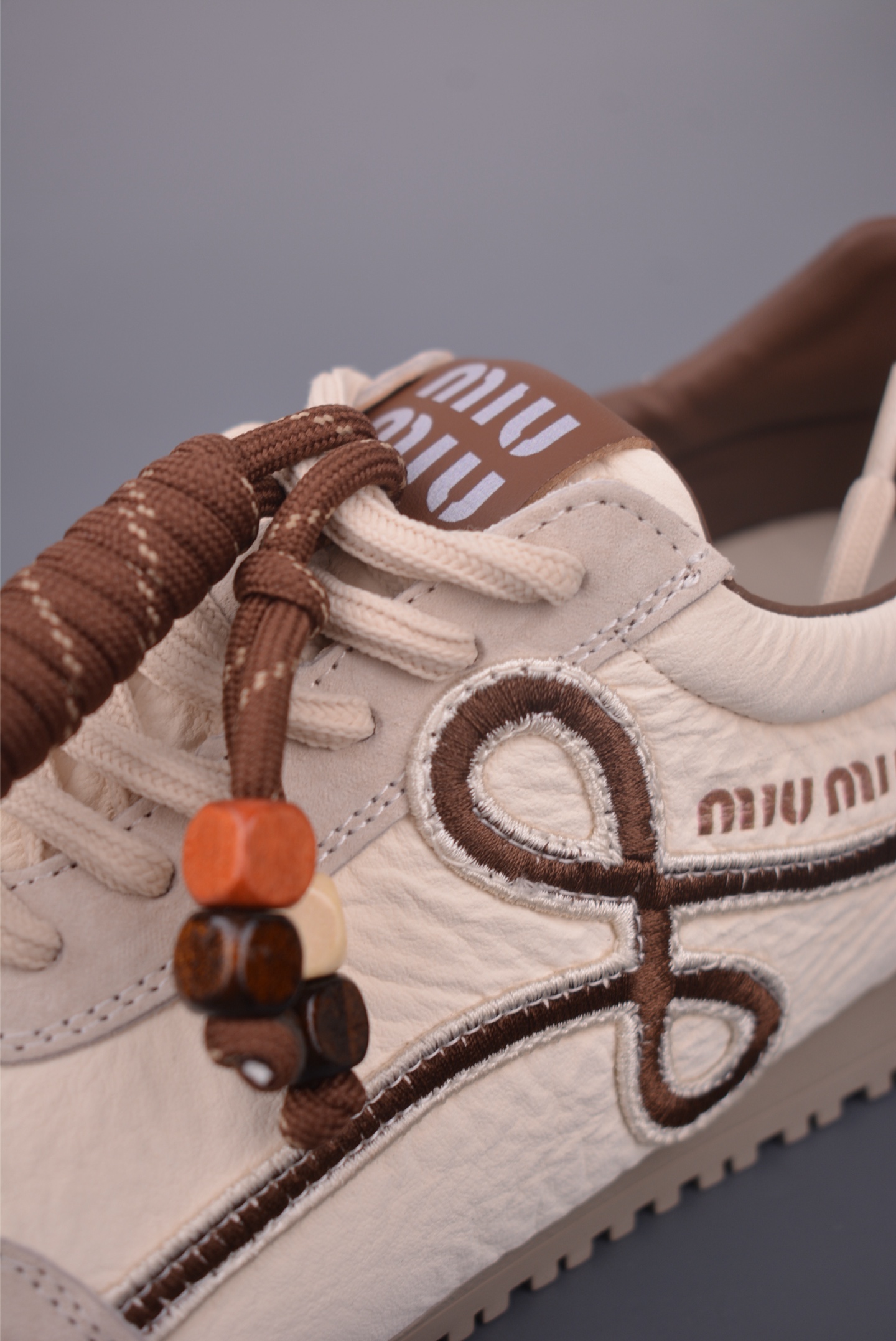 Miu Miu Women's White Leather and Suede Lace-Up Sneakers Size EU 35-45 8 i1757895361916 8959 0 6