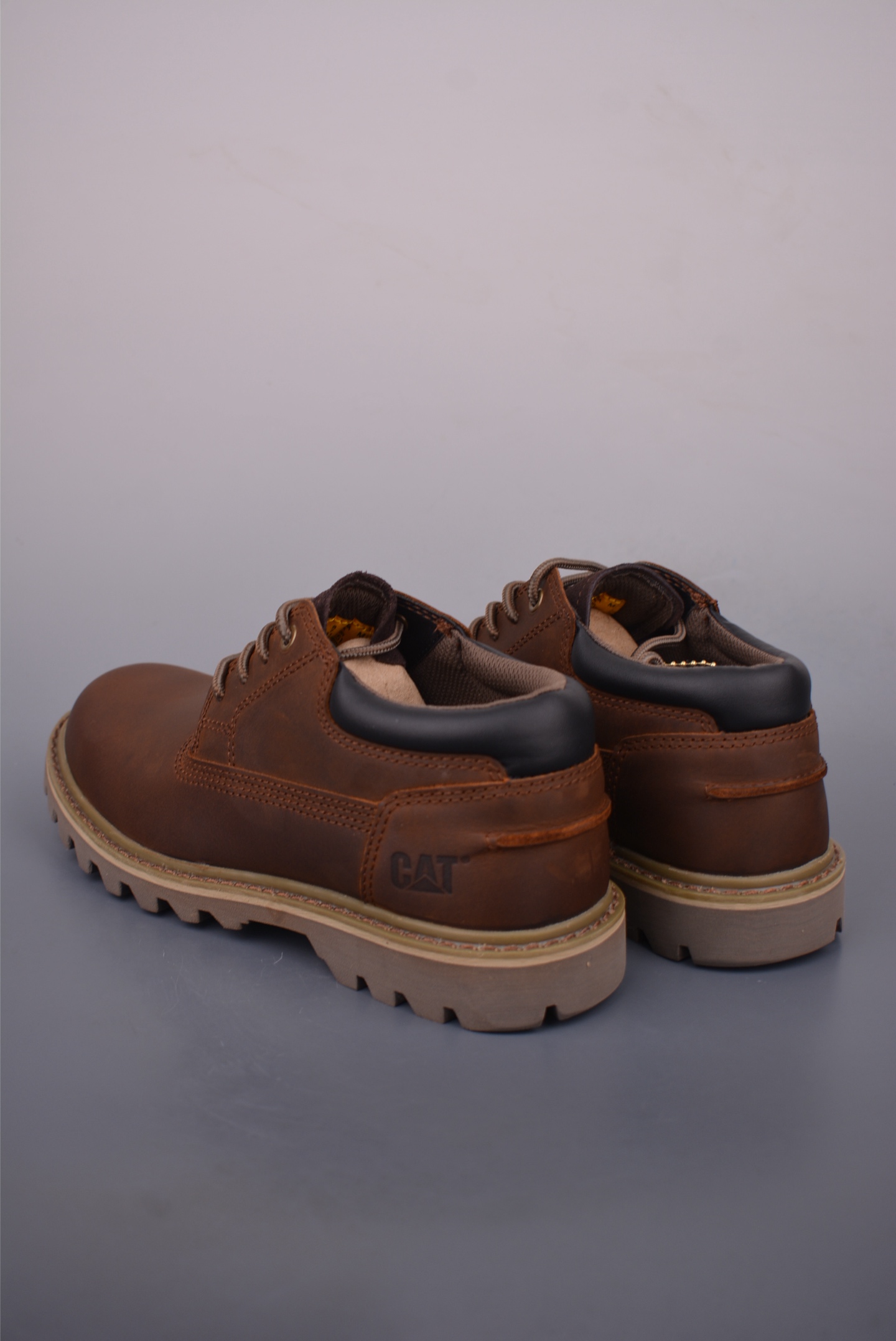 CAT Men's Brown Leather Casual Lace-Up Boots, Low-Cut Style, Work & Outdoor Ready 2 i1758236742287 7480 0 1