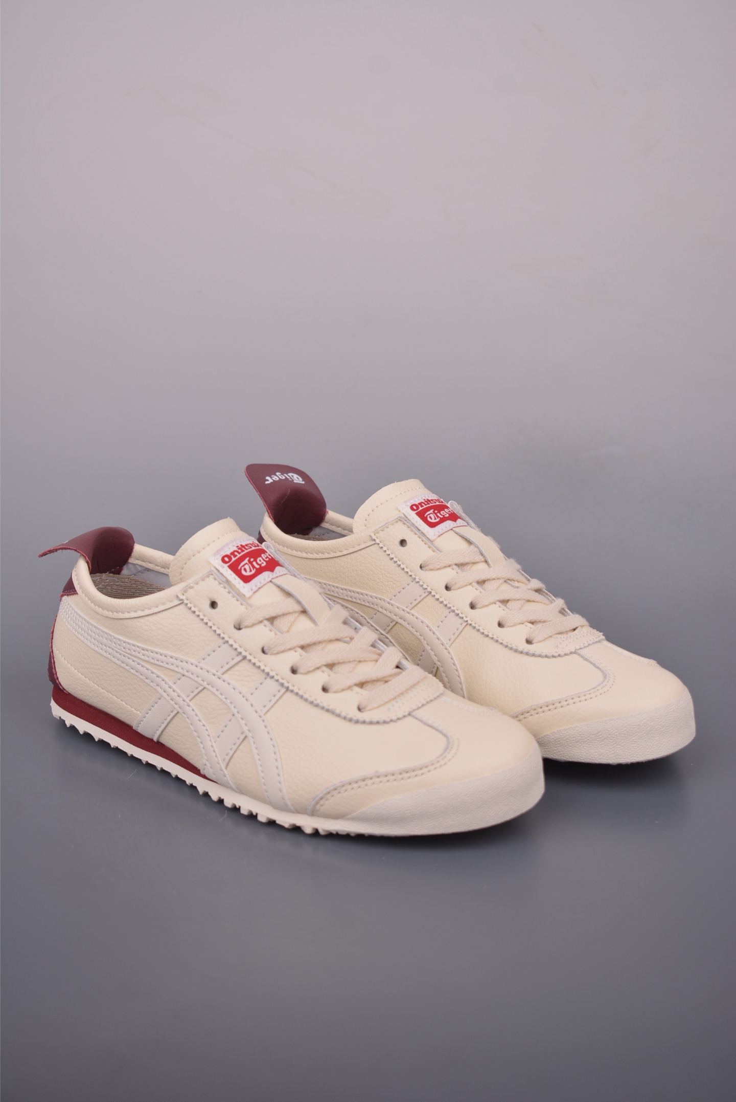 Onitsuka Tiger MEXICO 66 NM Cream/Maroon Authentic Leather Sneakers 2 i1758239720121 2007 0 0