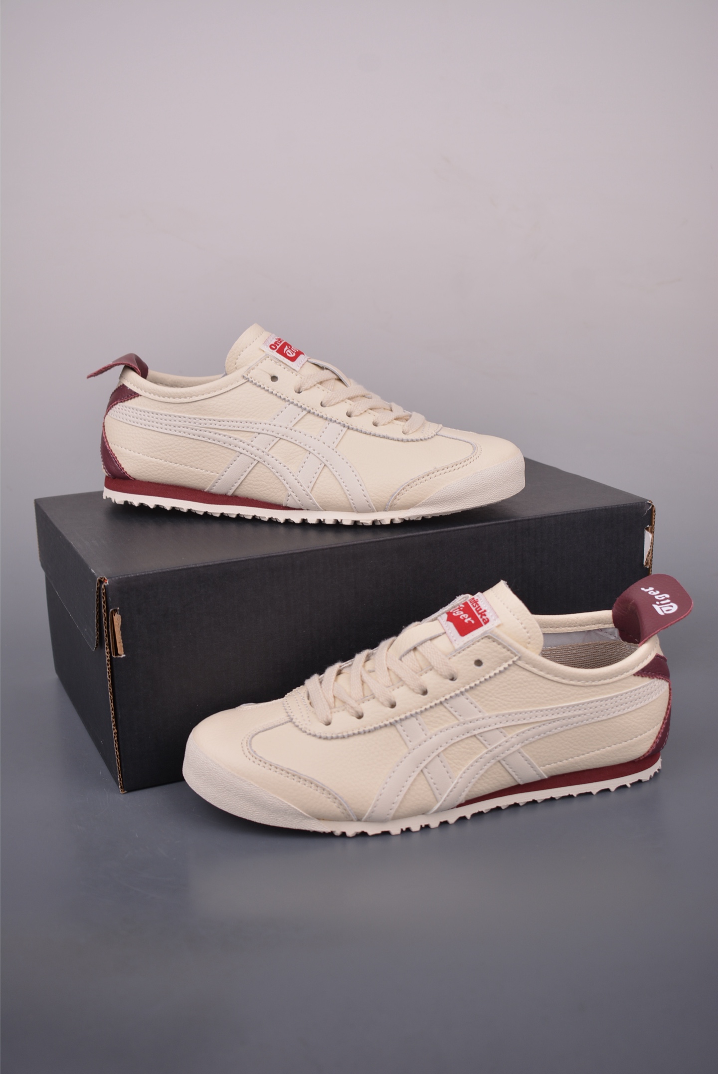 Onitsuka Tiger MEXICO 66 NM Cream/Maroon Authentic Leather Sneakers 6 i1758239721908 8010 0 4