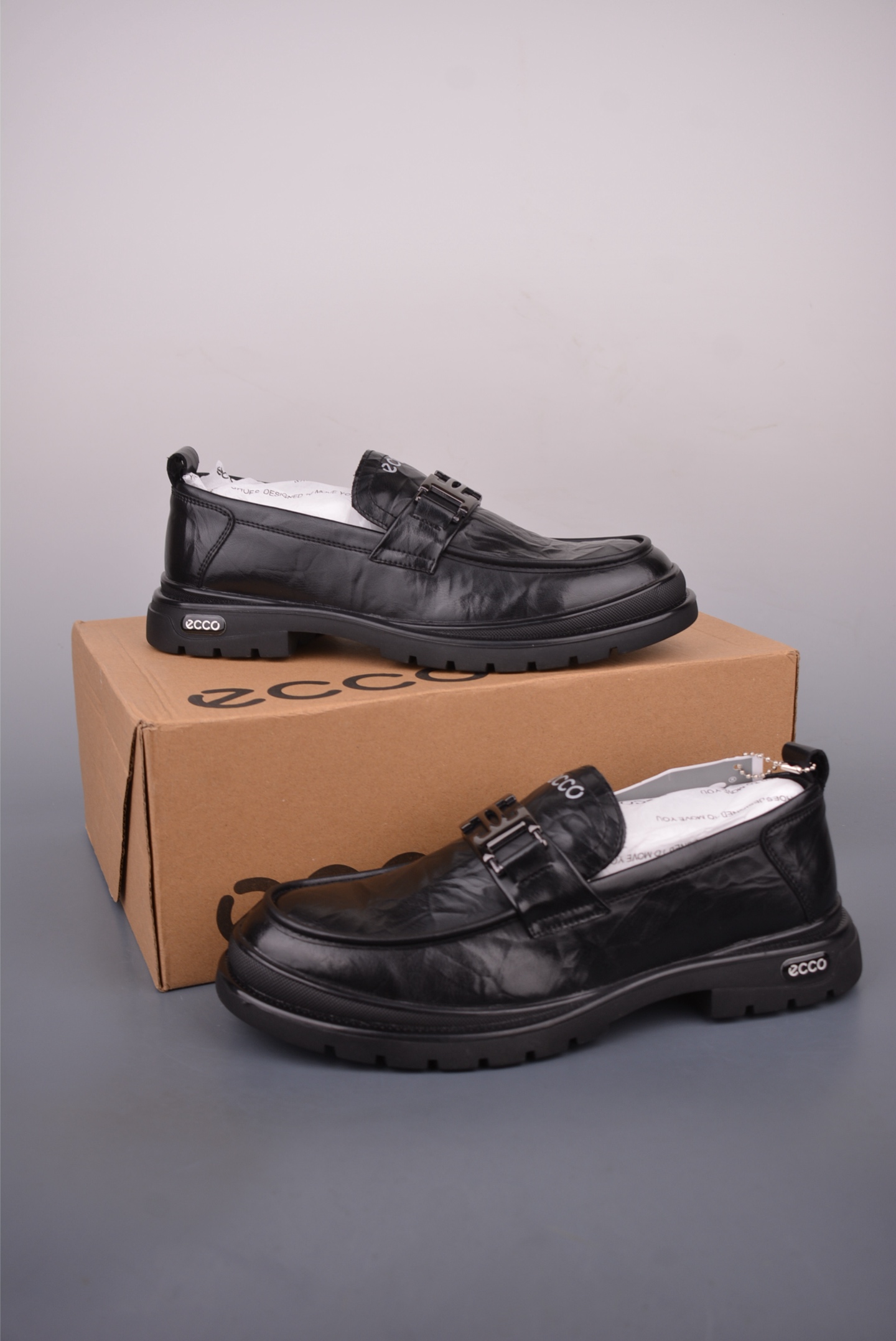 ECCO Men's Leather Loafers Black Slip-On Casual Dress Shoes Size 38-44 6 i1758240104501 4133 0 4