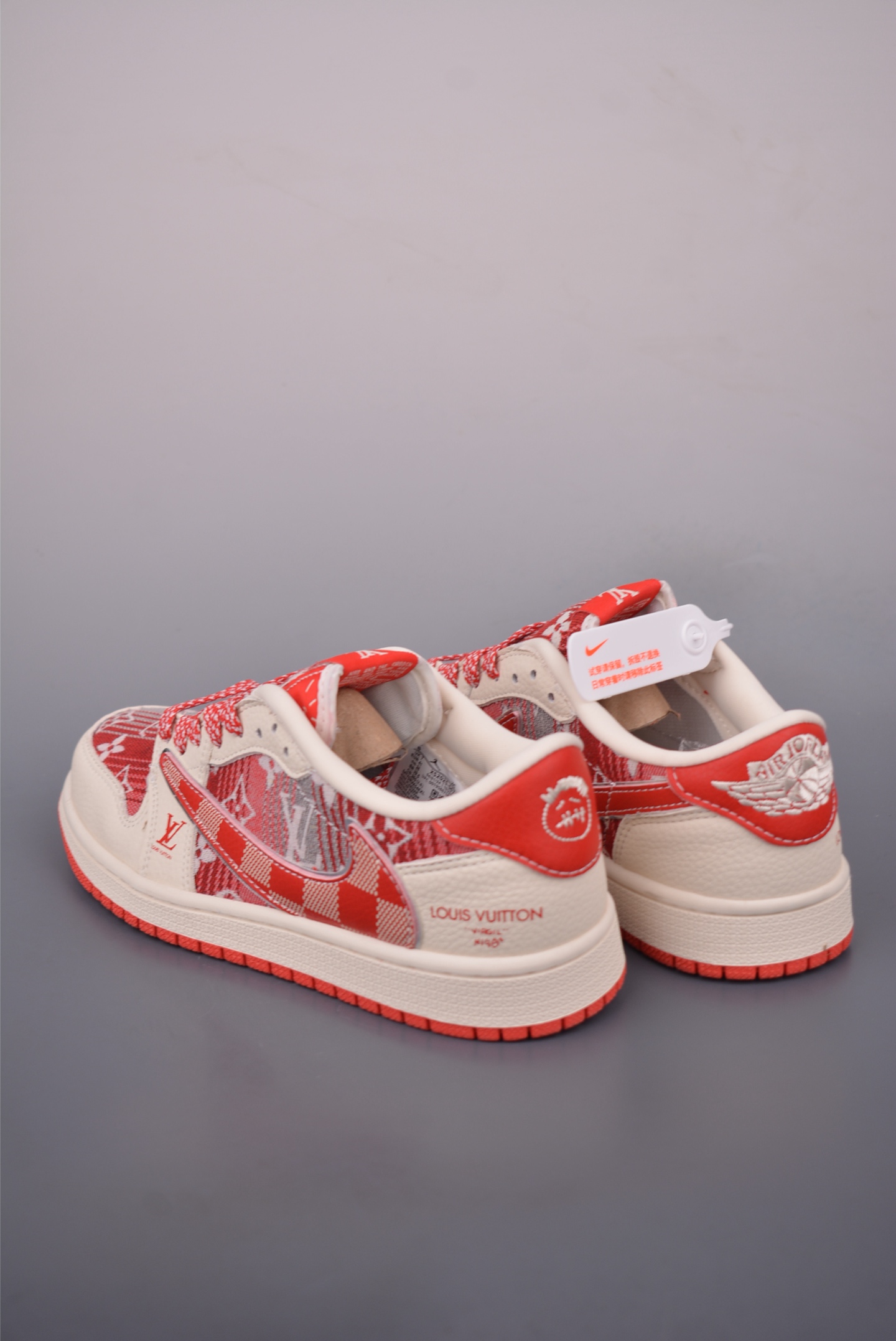 Louis Vuitton x Air Jordan 1 Low: Red Monogram Sneakers 3 i1758240904257 1749 0 1