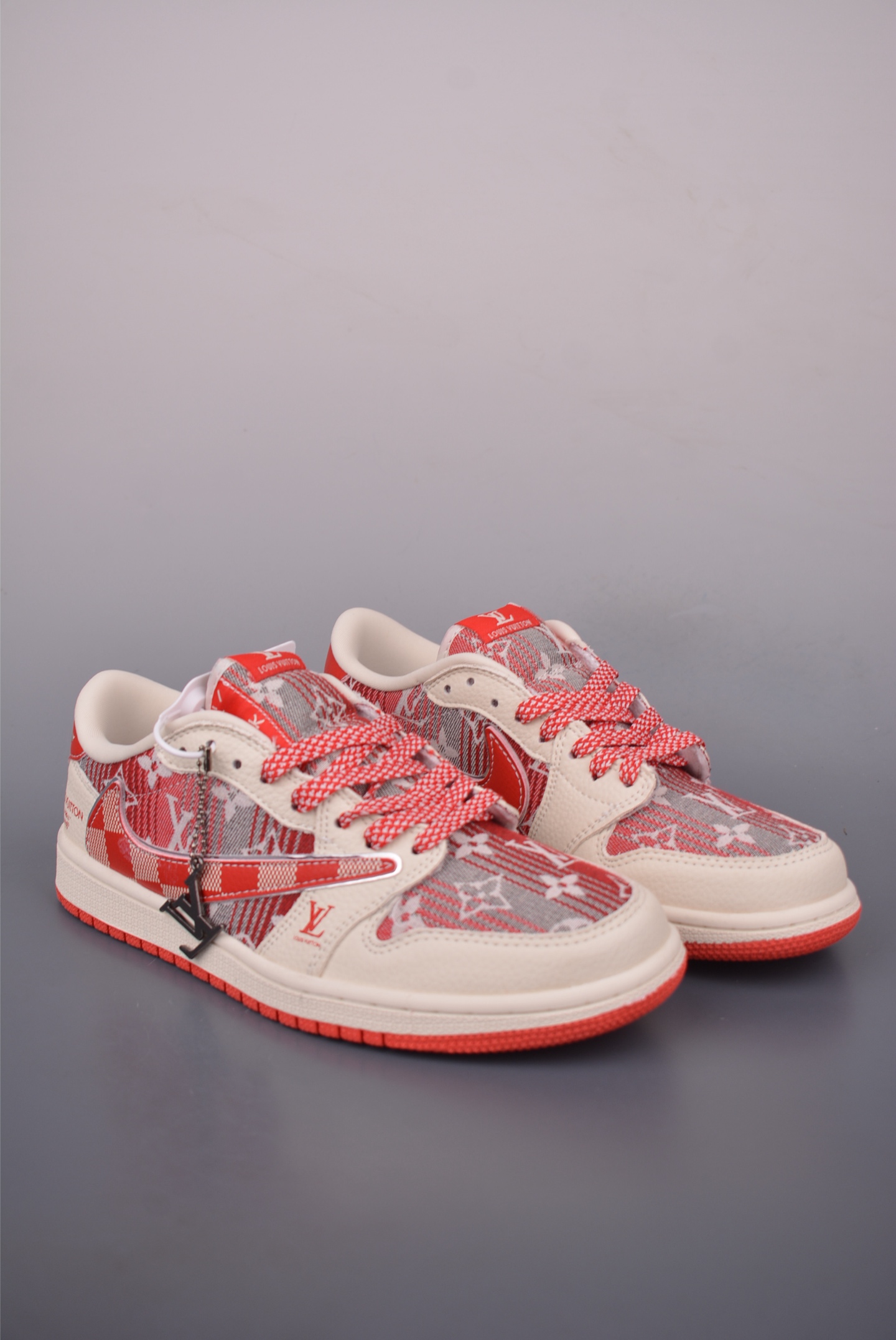 Louis Vuitton x Air Jordan 1 Low: Red Monogram Sneakers 2 i1758240908847 994 0 0