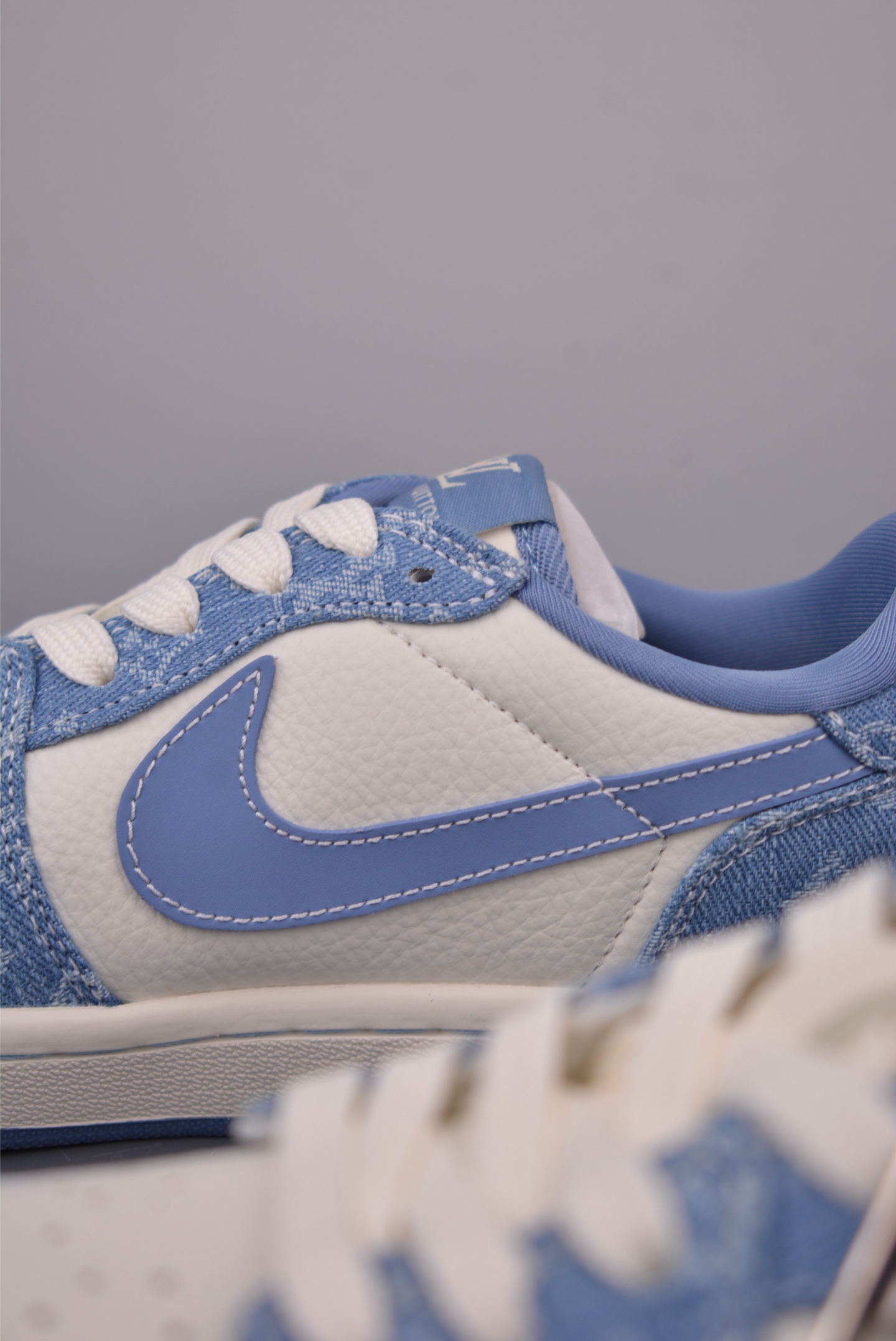 Louis Vuitton x Air Jordan 1 Low: Sky Blue Leather Sneakers for Women 9 i1758241041281 3531 0 8