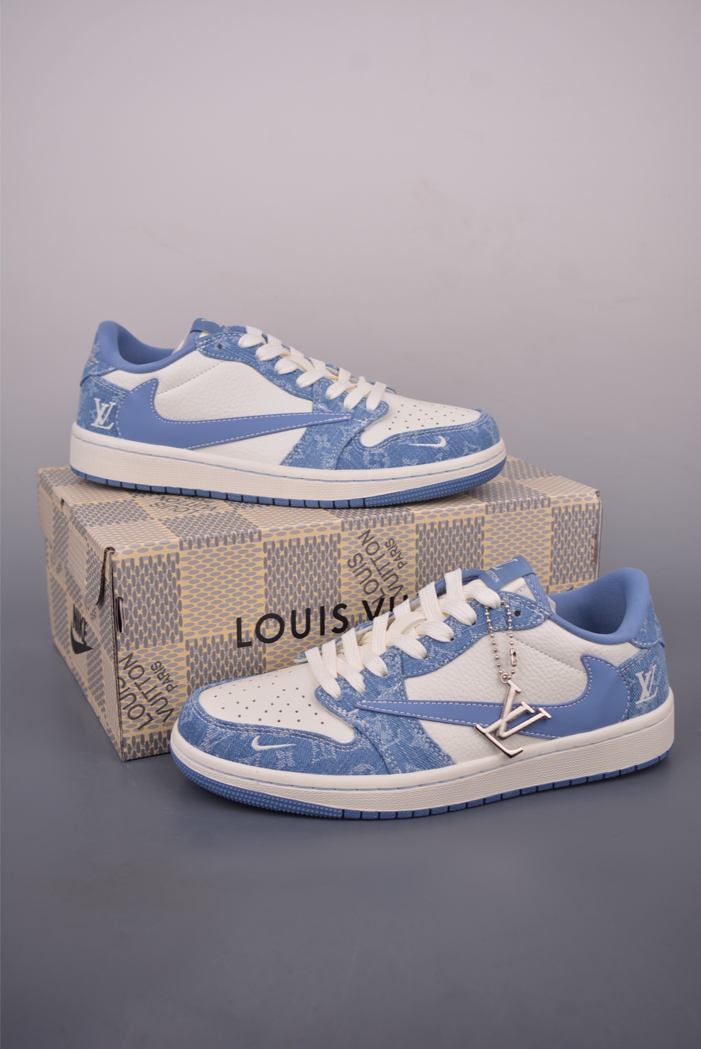 Louis Vuitton x Air Jordan 1 Low: Sky Blue Leather Sneakers for Women 6 i1758241041283 6220 0 4