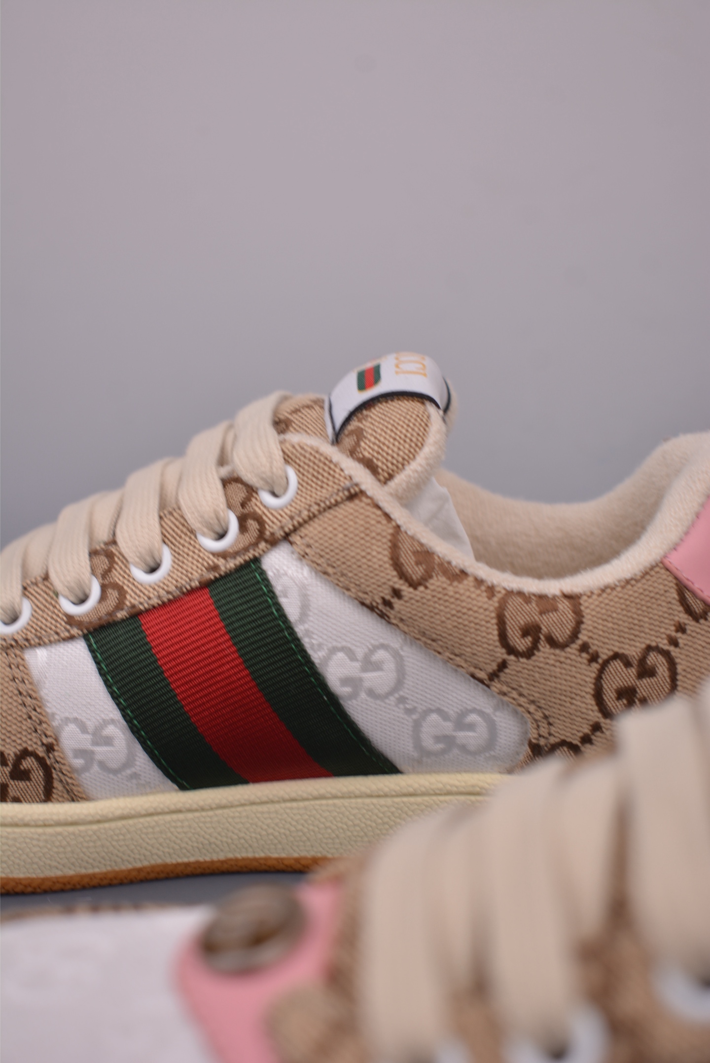 Gucci Screener Sneakers Distressed GG Canvas Stripe Low-Top Lace-Up Shoes 9 i1758416150876 2422 0 7