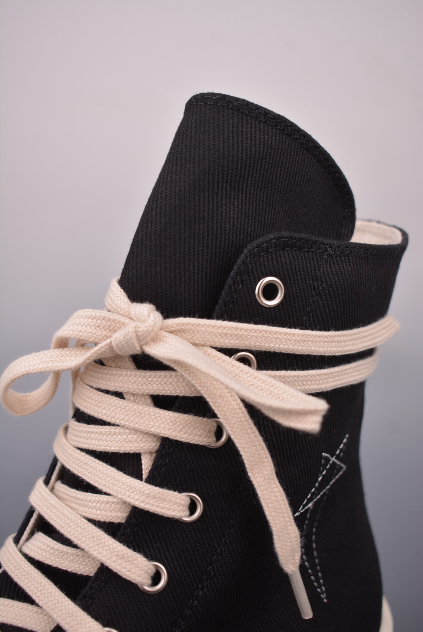Rick Owens High-Top Sneakers - Black Cotton, Signature Design, and Platform Sole 7 i1758496994387 4421 0 6