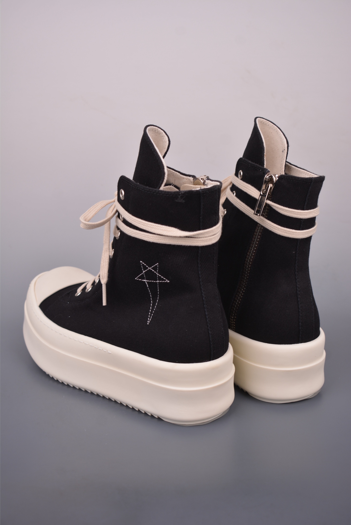 Rick Owens High-Top Sneakers - Black Cotton, Signature Design, and Platform Sole 2 i1758496994433 4325 0 1