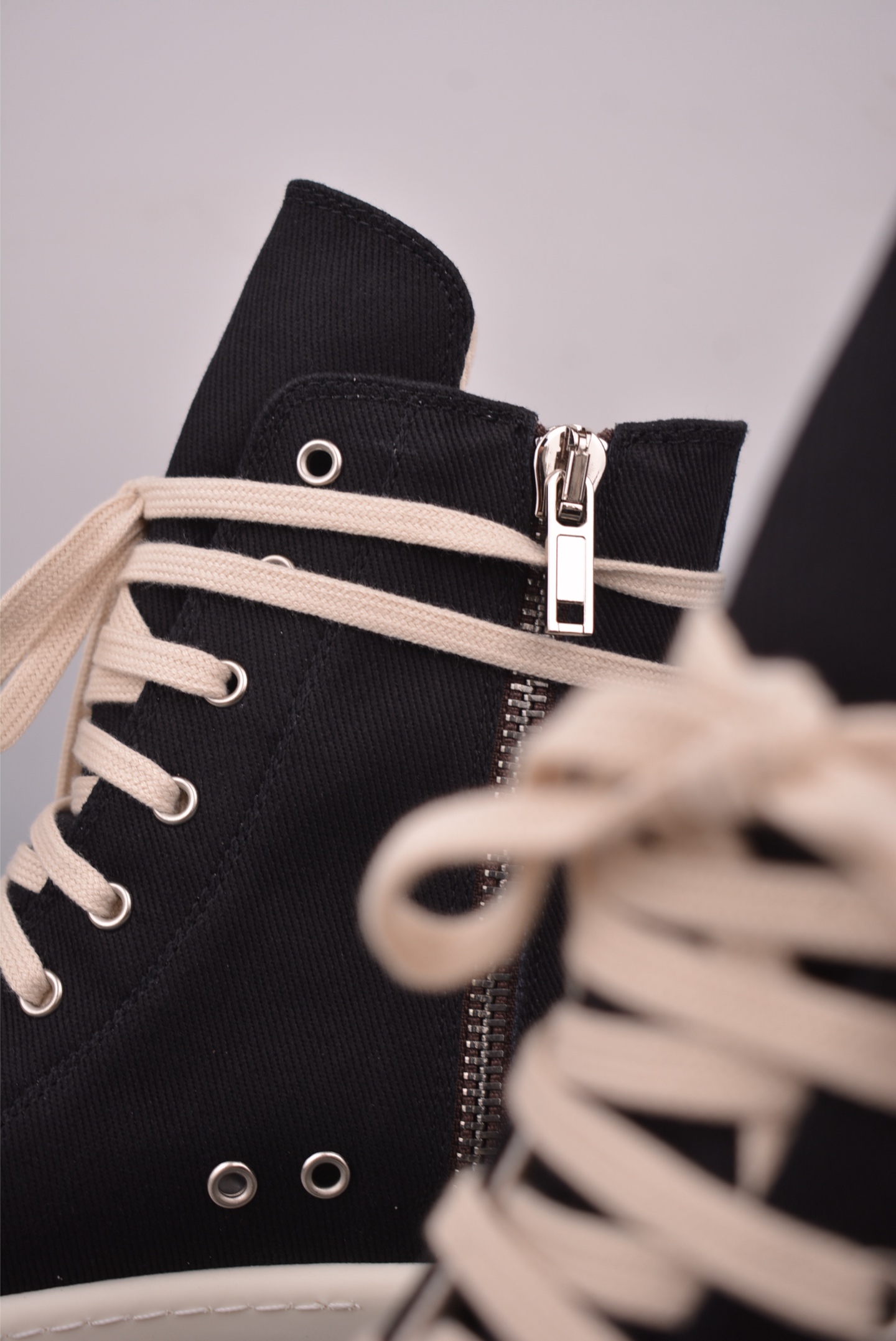 Rick Owens High-Top Sneakers - Black Cotton, Signature Design, and Platform Sole 8 i1758496996747 1714 0 7
