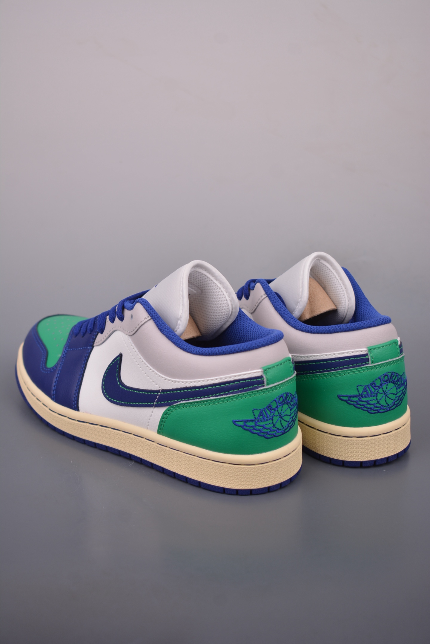 Air Jordan 1 Low White Green Blue Original Leather Sneakers, Size 40-46 3 i1758583424128 5297 0 1